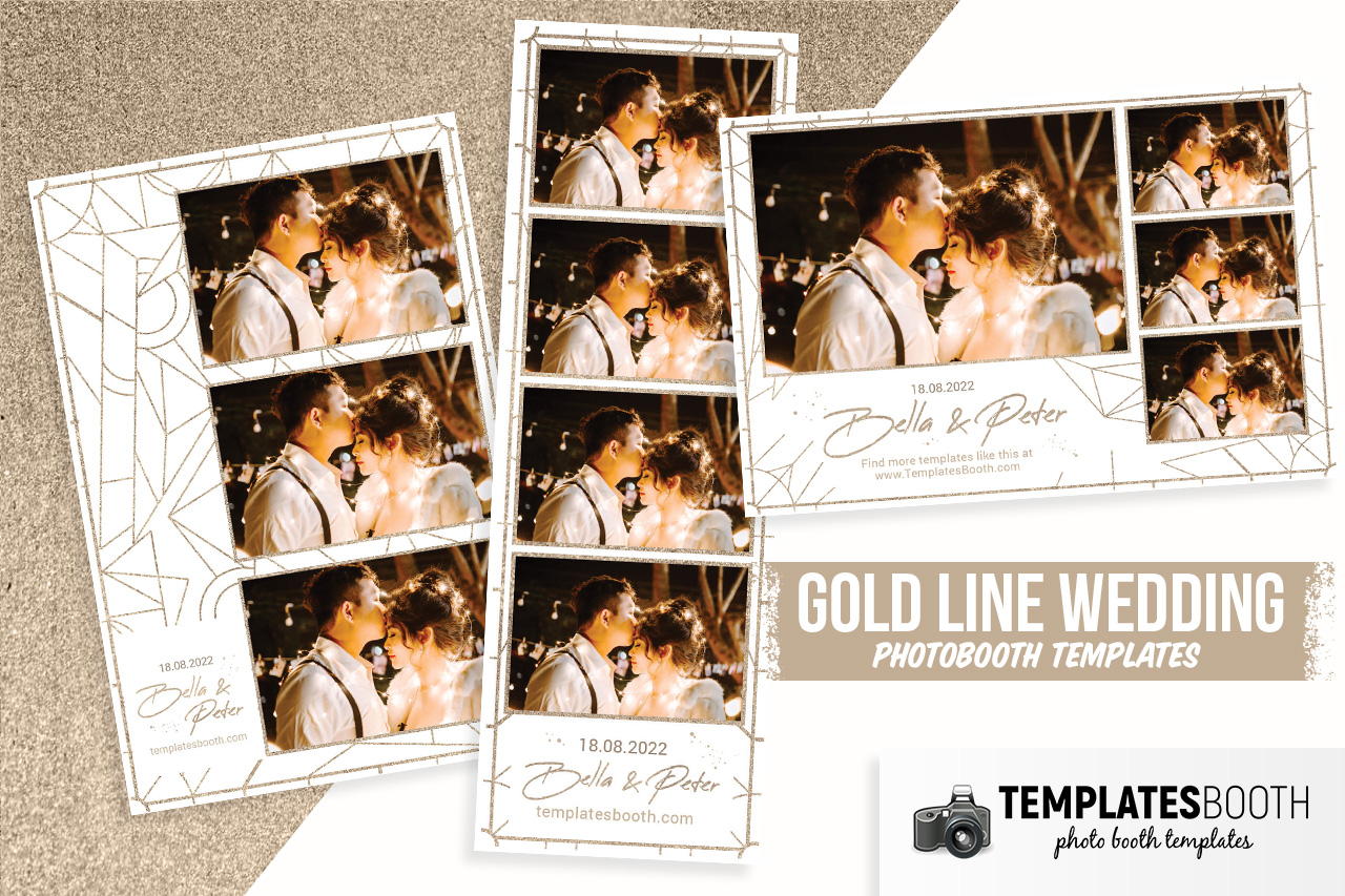 Gold Line Wedding Photo Booth Template