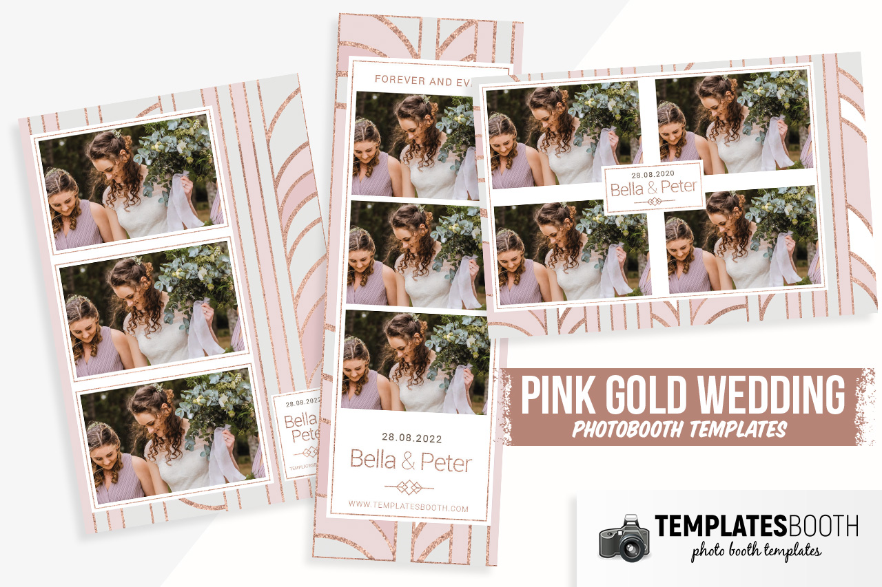 Pink Gold Wedding Photoshop Booth Template