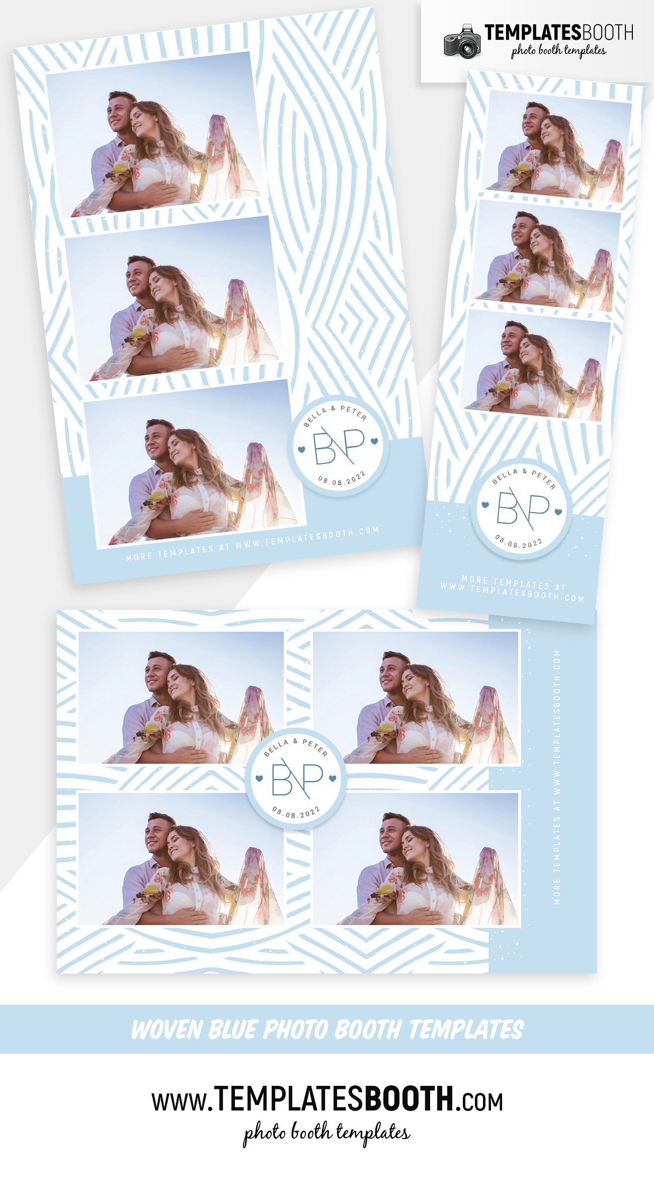 Woven Blue Photo Booth Template