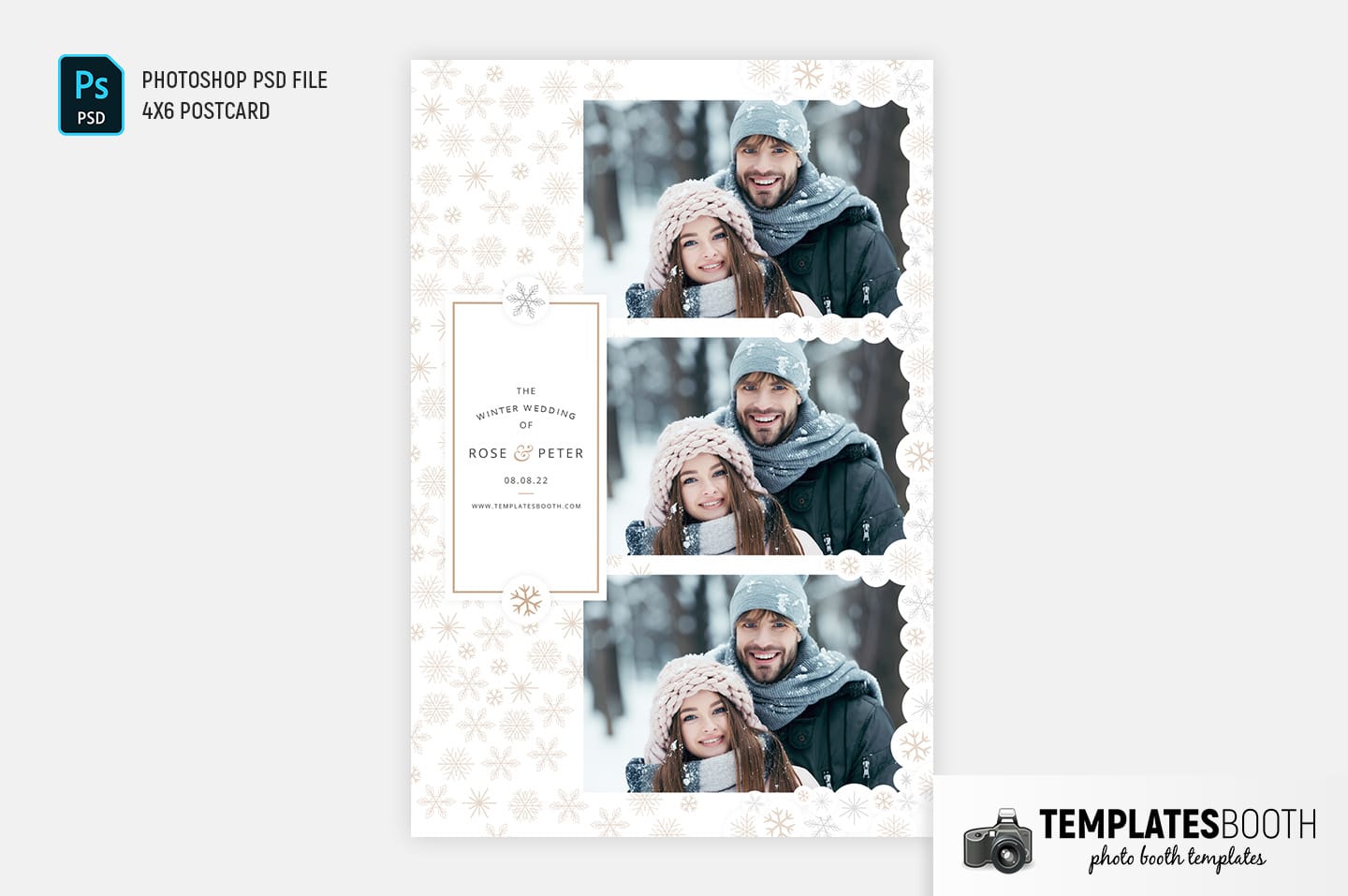 Contemporary Winter Photo Booth Template (4x6 postcard)