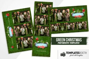 Green Christmas Photo Booth Template