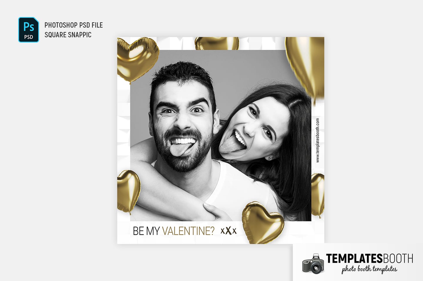 Be My Valentine Photo Booth Template (square Snappic)