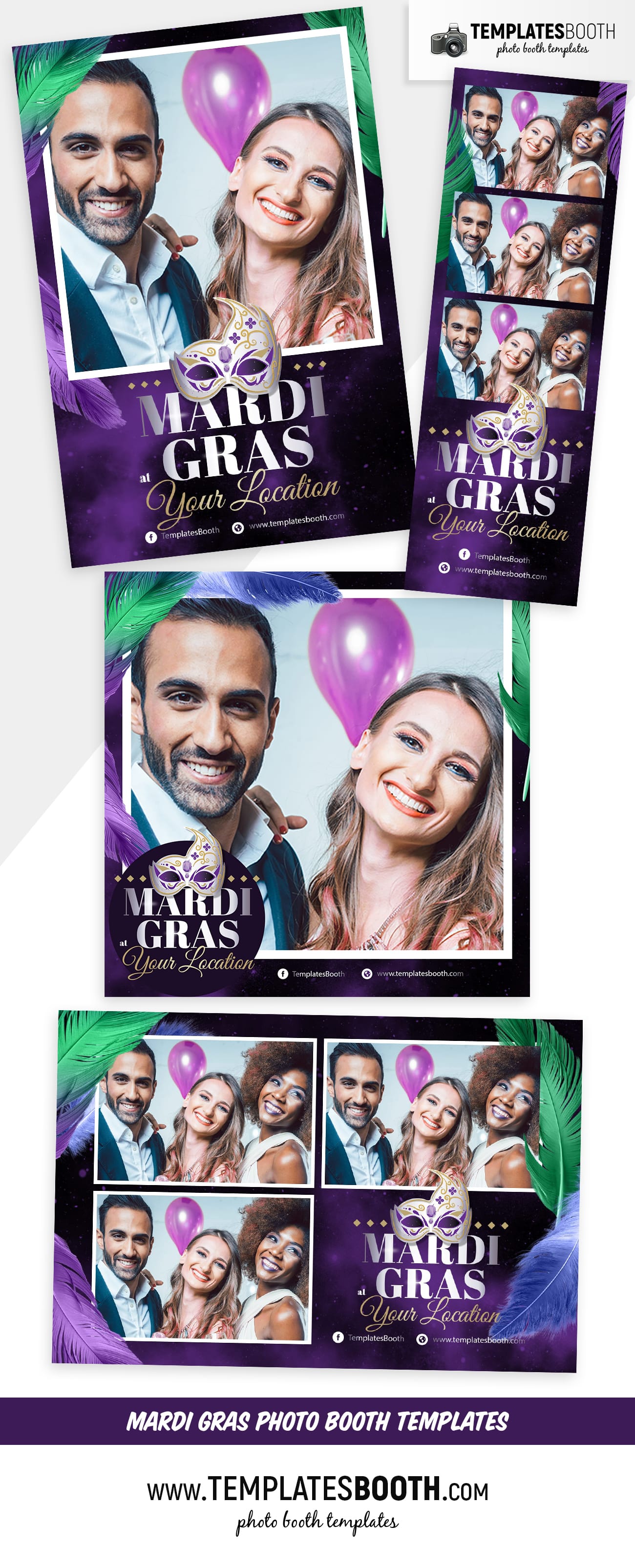 Mardi Gras Photo Booth Template (full preview)