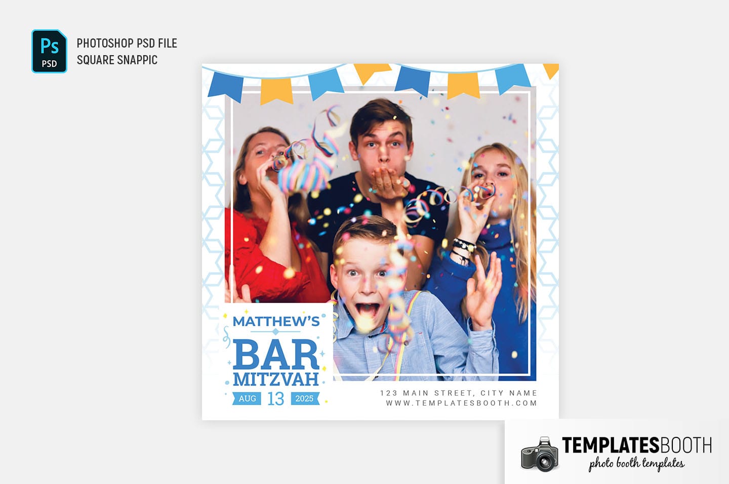 Bar Mitzvah Photo Booth Template (Snappic)