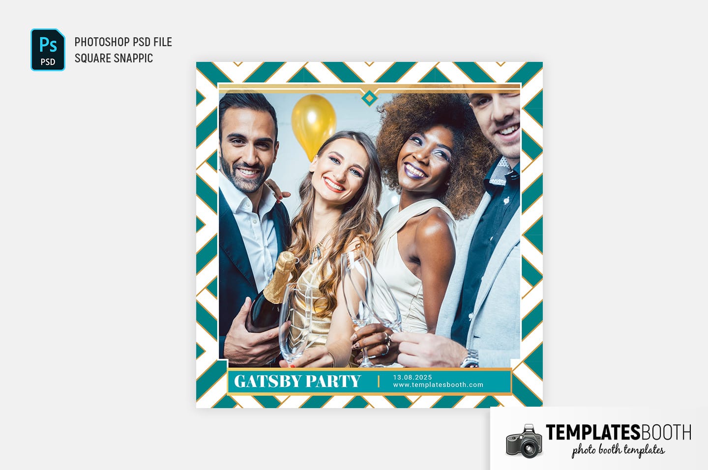 Turquoise Glamour Photo Booth Template (Snappic)