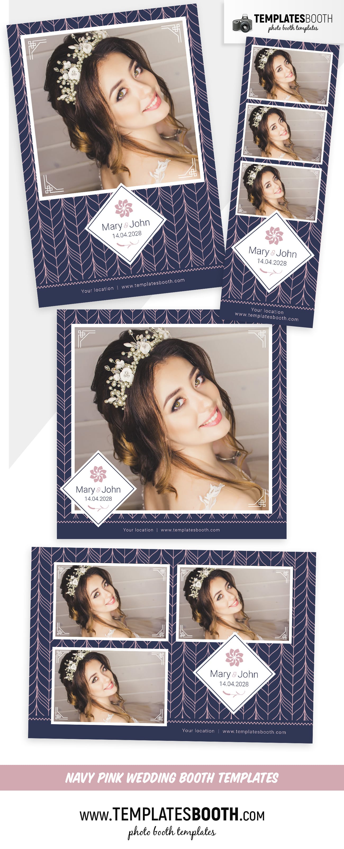 Navy & Pink Photo Booth Template