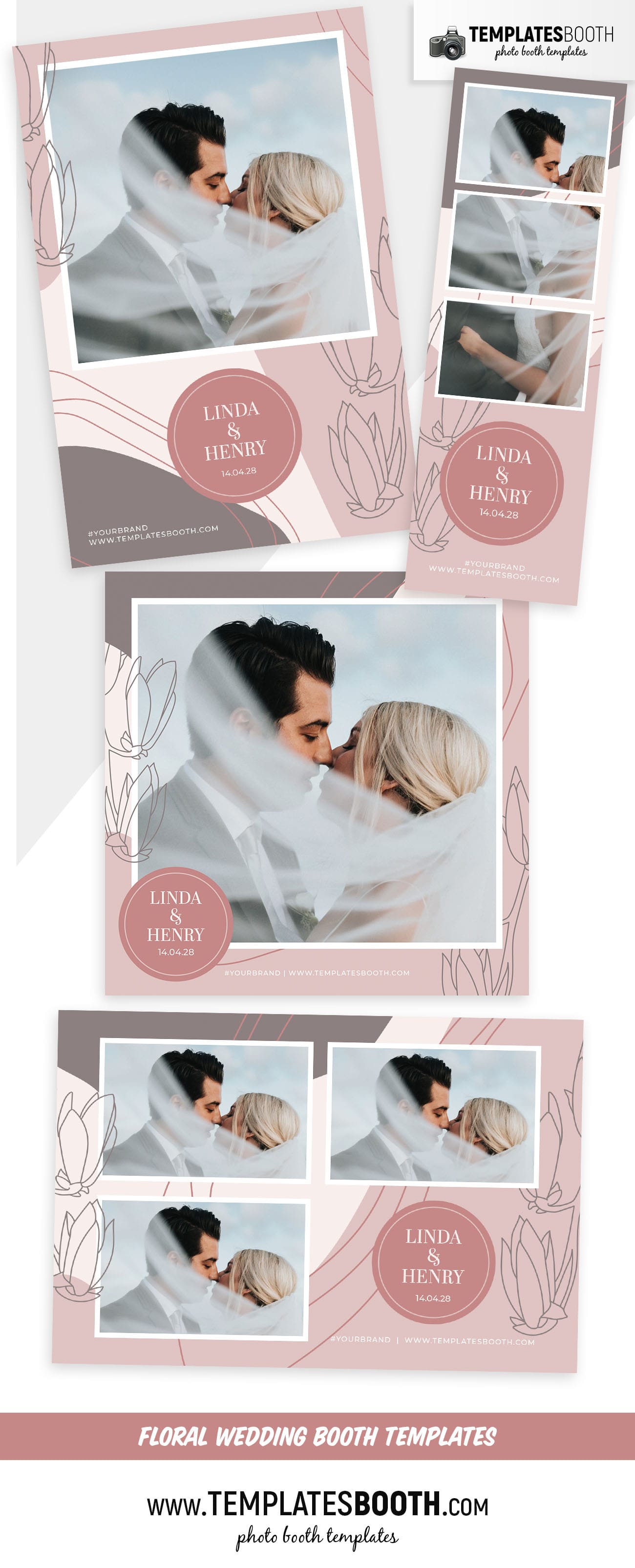 Floral Wedding Photo Booth Template