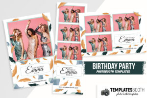 Feathered Birthday Party Photo Booth Template