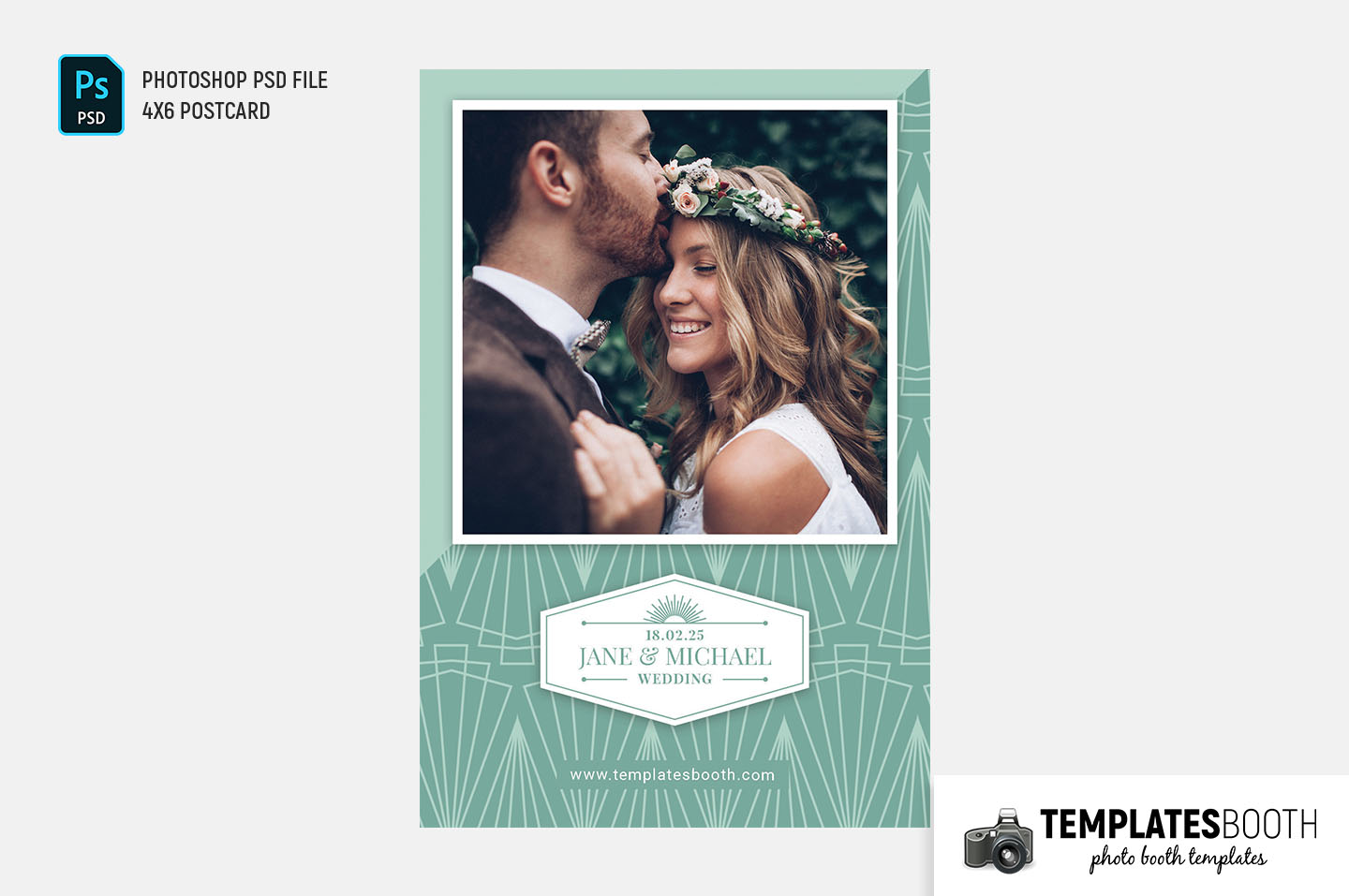 Peppermint Art Deco Wedding Photo Booth Template