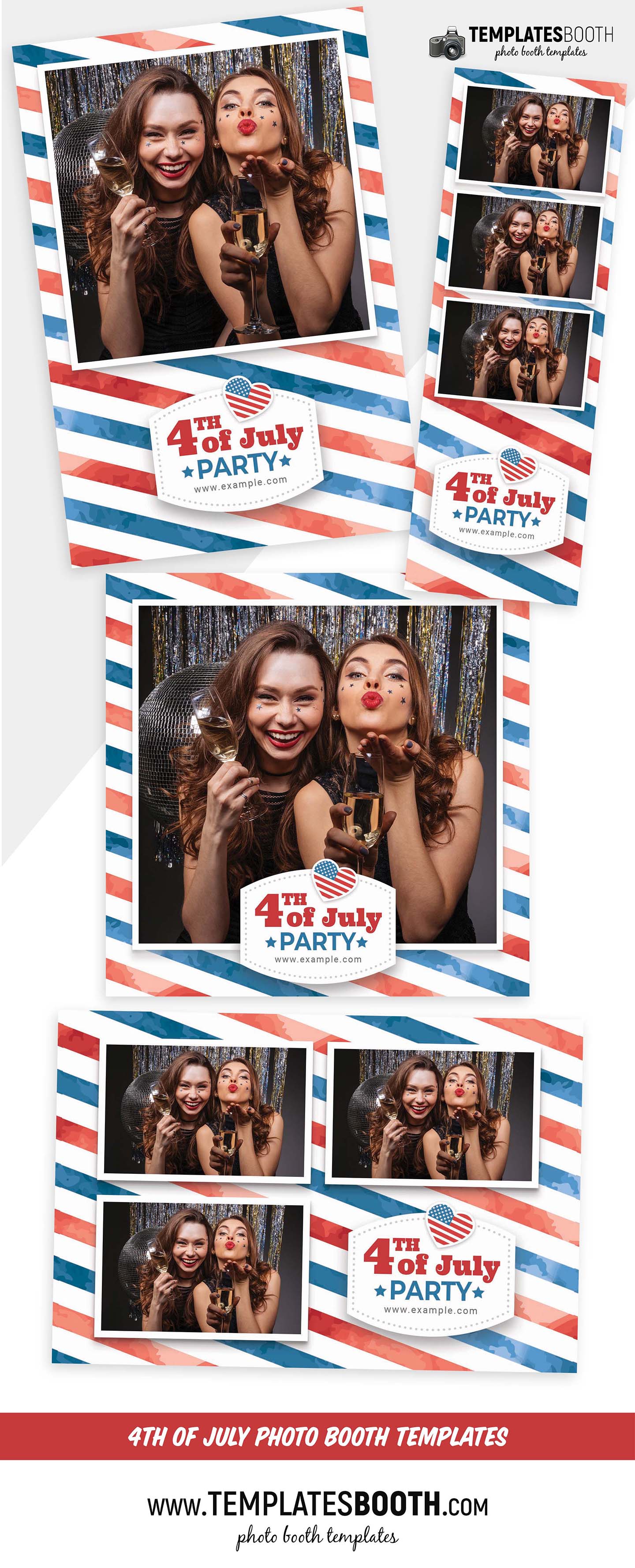 Free 4th July Photo Booth Template