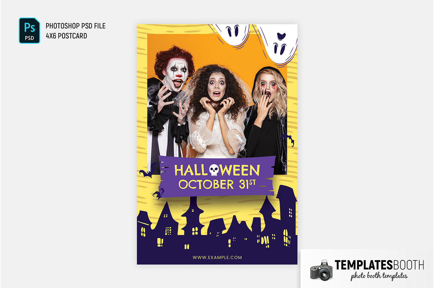 Halloween Photo Booth Template (PSD, PNG & DSLR Booth)