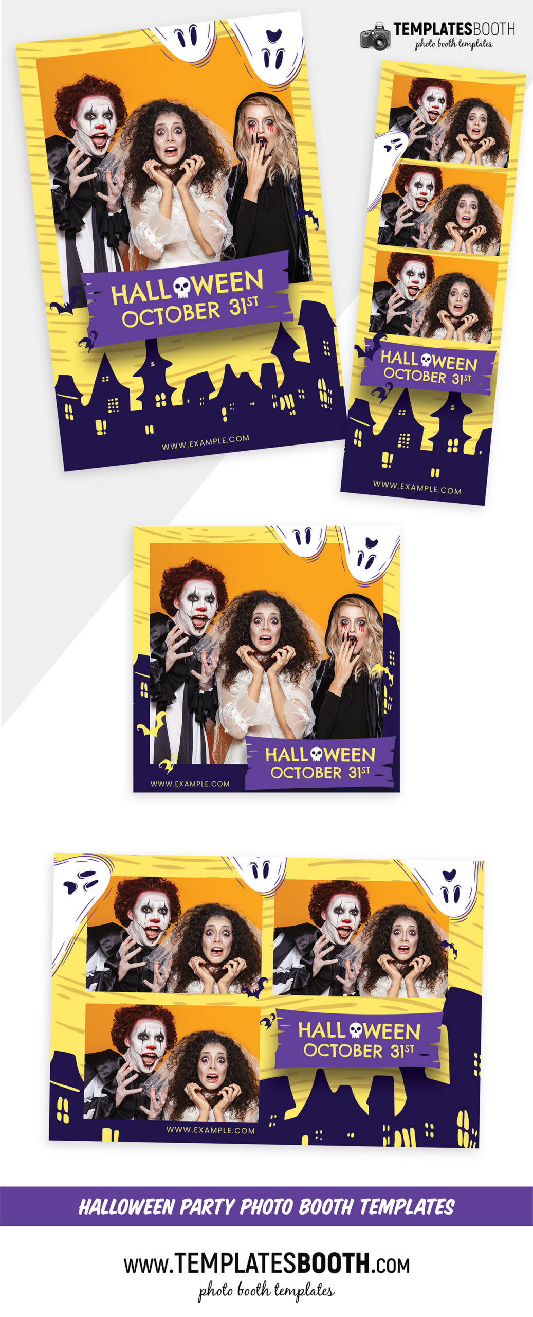 Halloween Photo Booth Template (PSD, PNG & DSLR Booth)