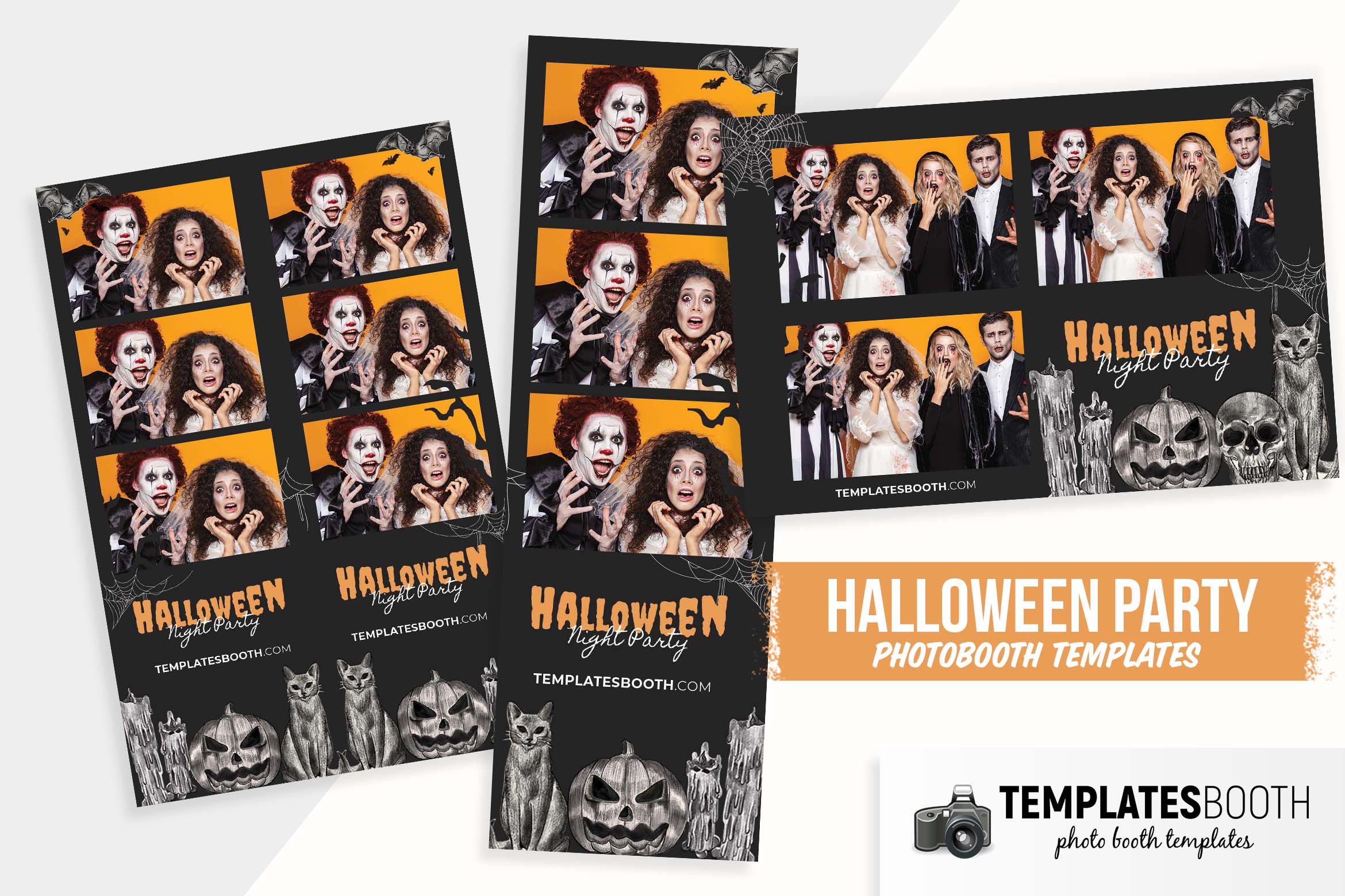 Sketched Halloween Photo Booth Template (For DSLR Booth, PNG & Photoshop PSD)