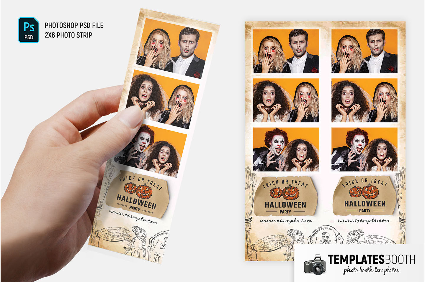 Worn Paper Halloween Photo Booth Template