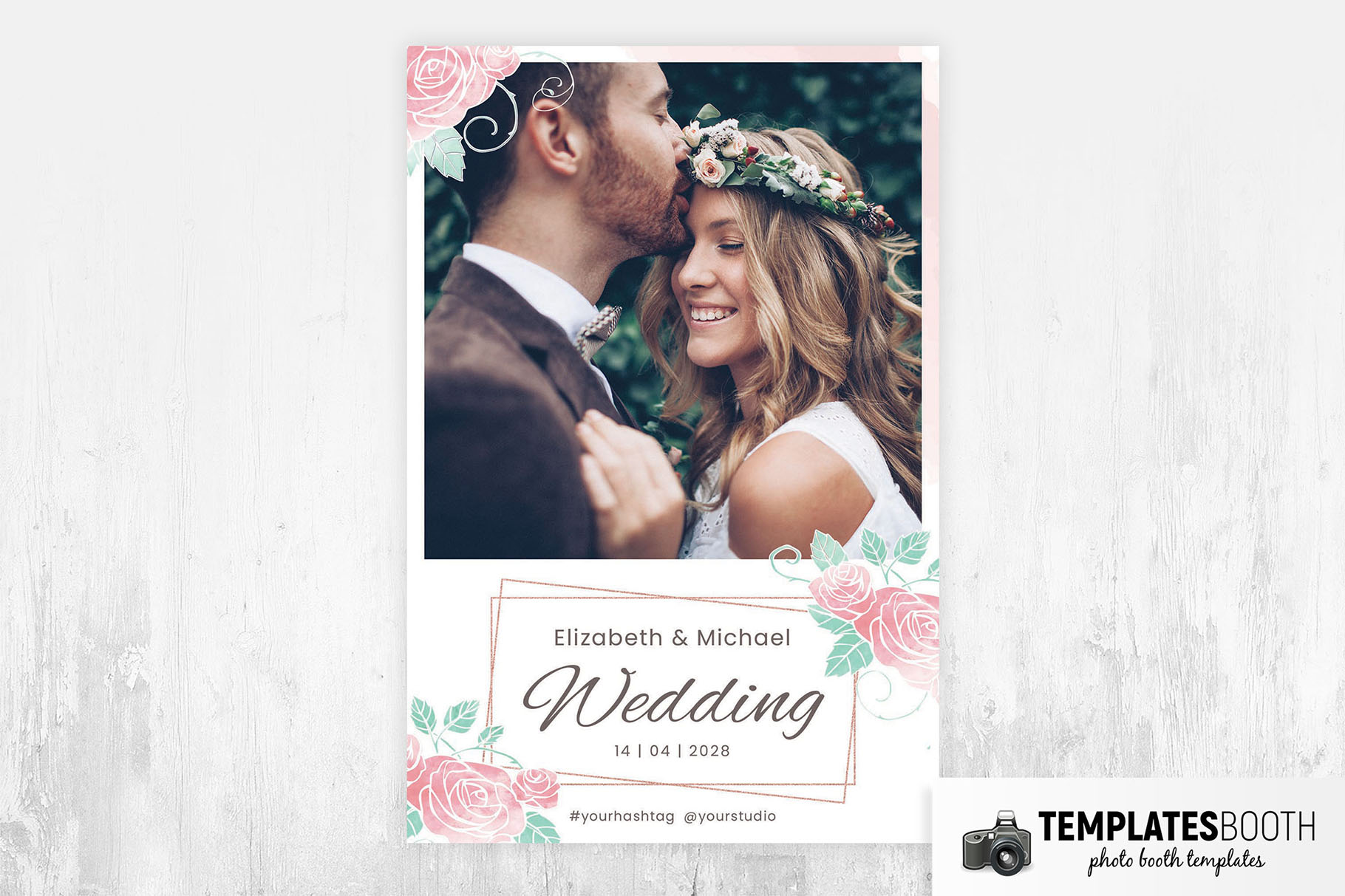Rose Wedding Photo Booth Template