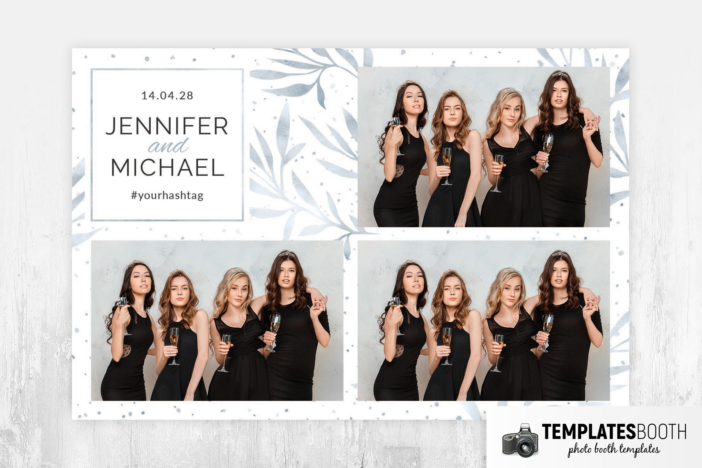 Simple White Rustic Photo Booth Template Layout