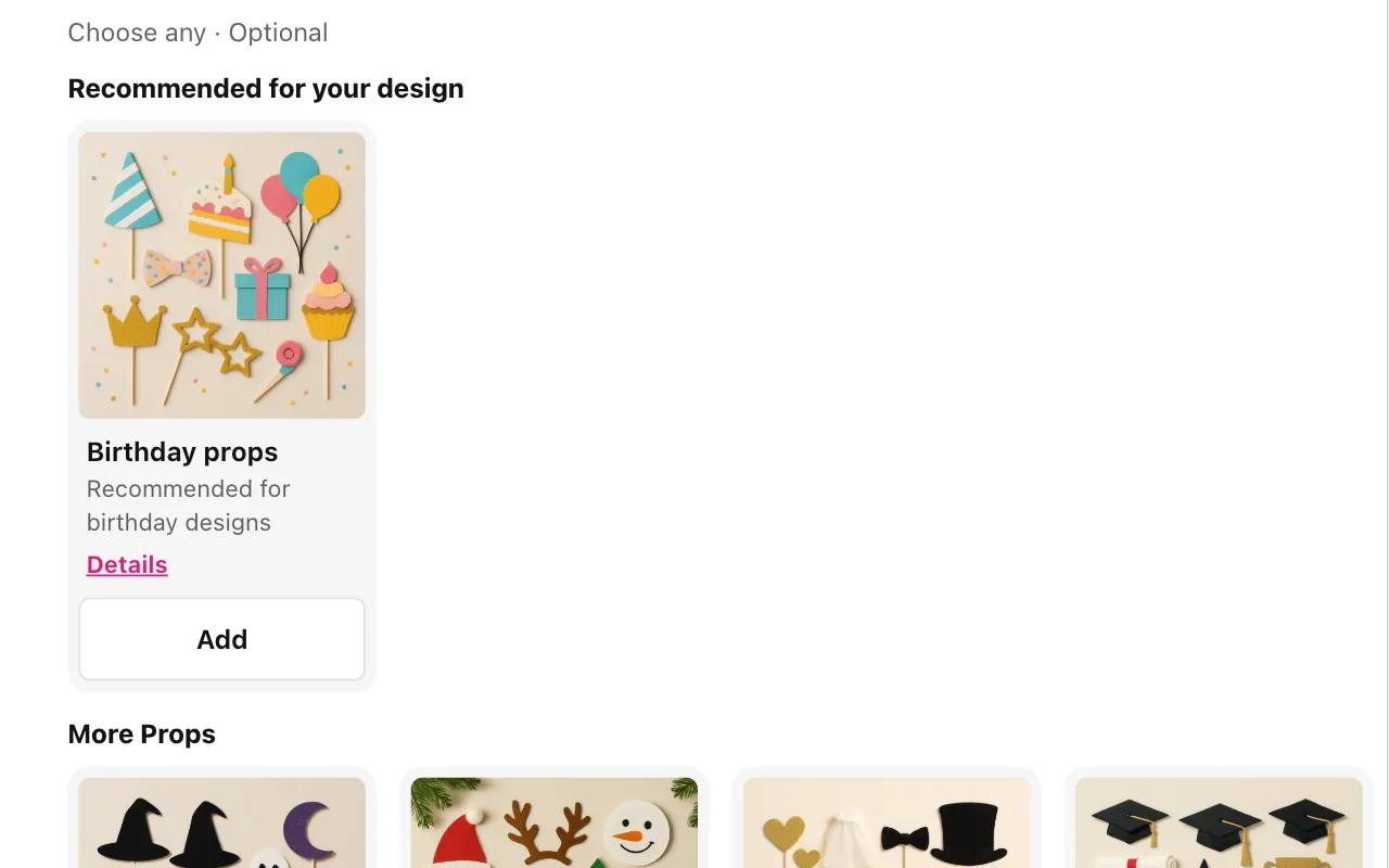 Un client prévisualisant un fond à sequins dorés dans son design d’anniversaire personnalisé.