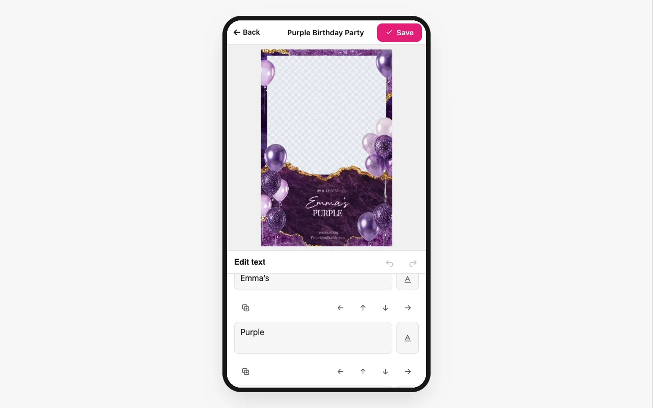 La galerie du widget et l’éditeur de texte s’adaptant à l’écran d’un téléphone.