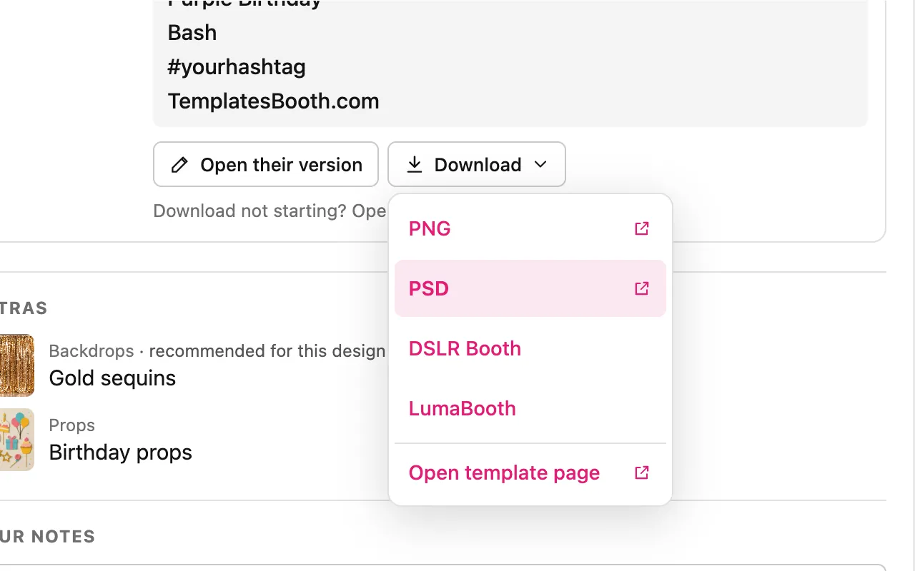 Une demande client dans le tableau de bord du widget, avec son design et les options de téléchargement.