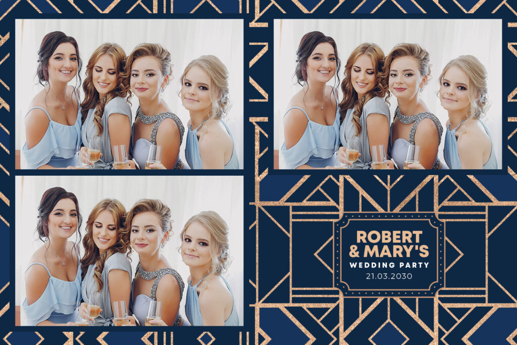 Free Art Deco Photo Booth Template — 4x6 landscape postcard