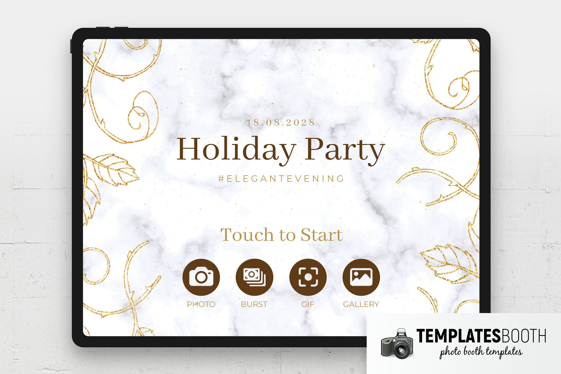 Free Holiday Party Photo Booth Welcome Screen