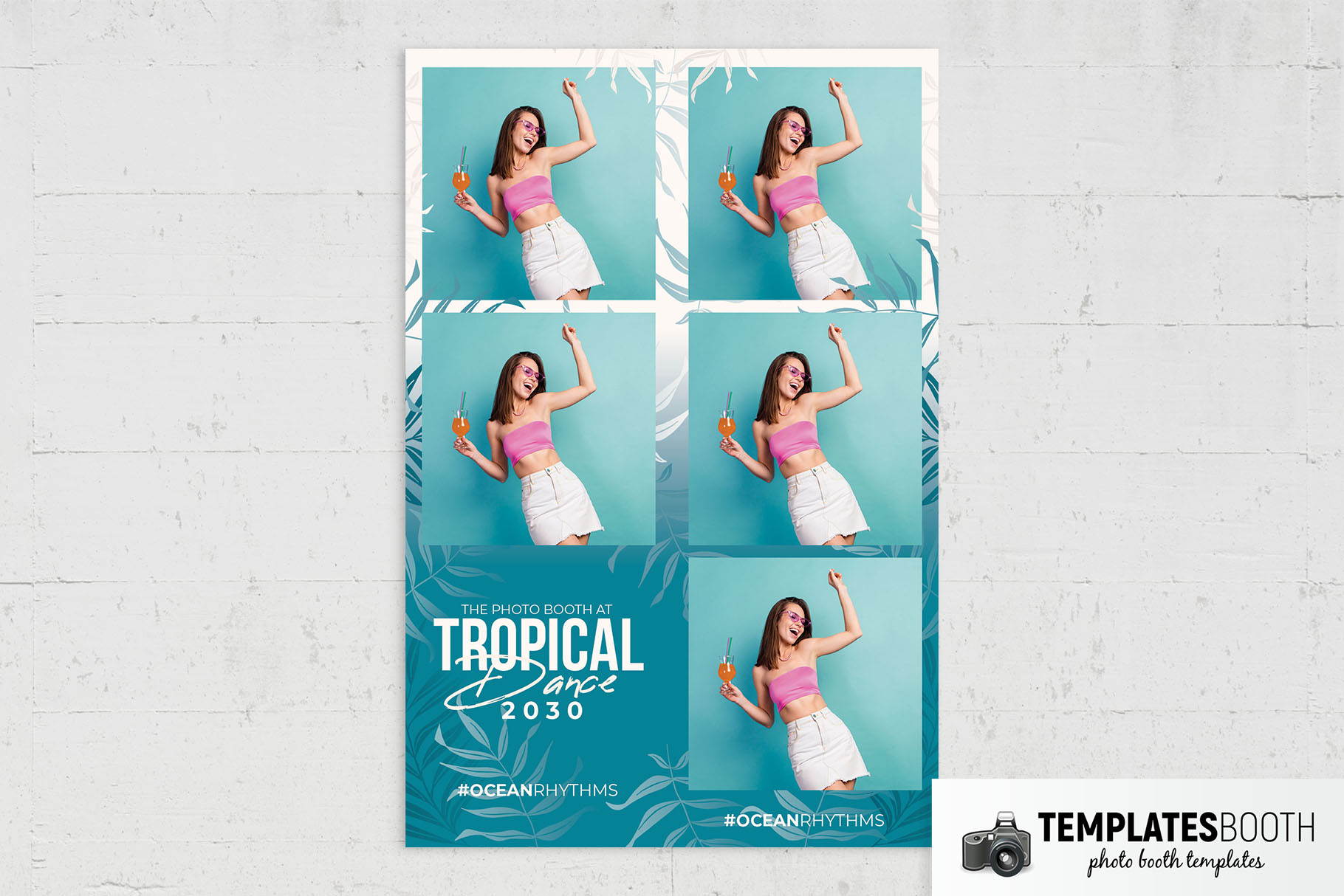 Free Tropical Photo Booth Template
