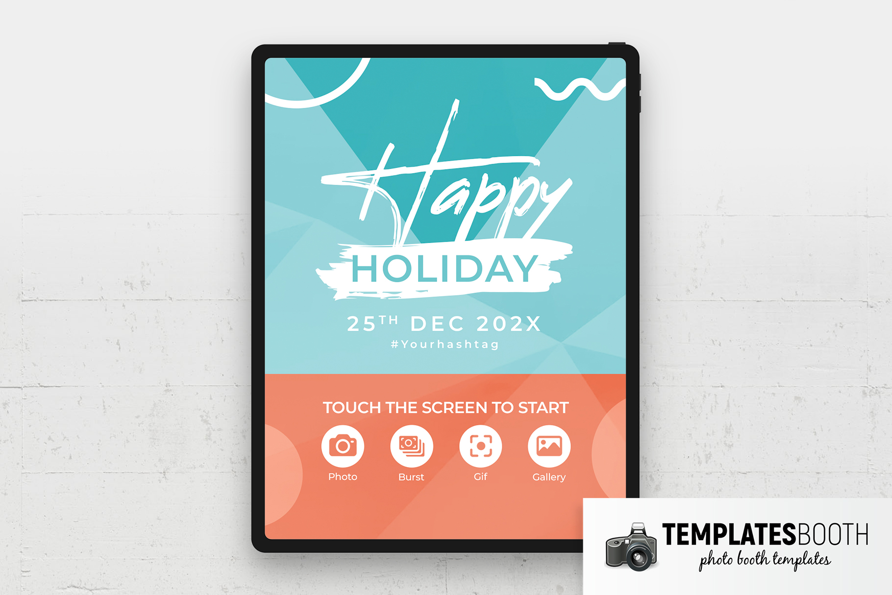 Happy Holiday Photo Booth Welcome Screen