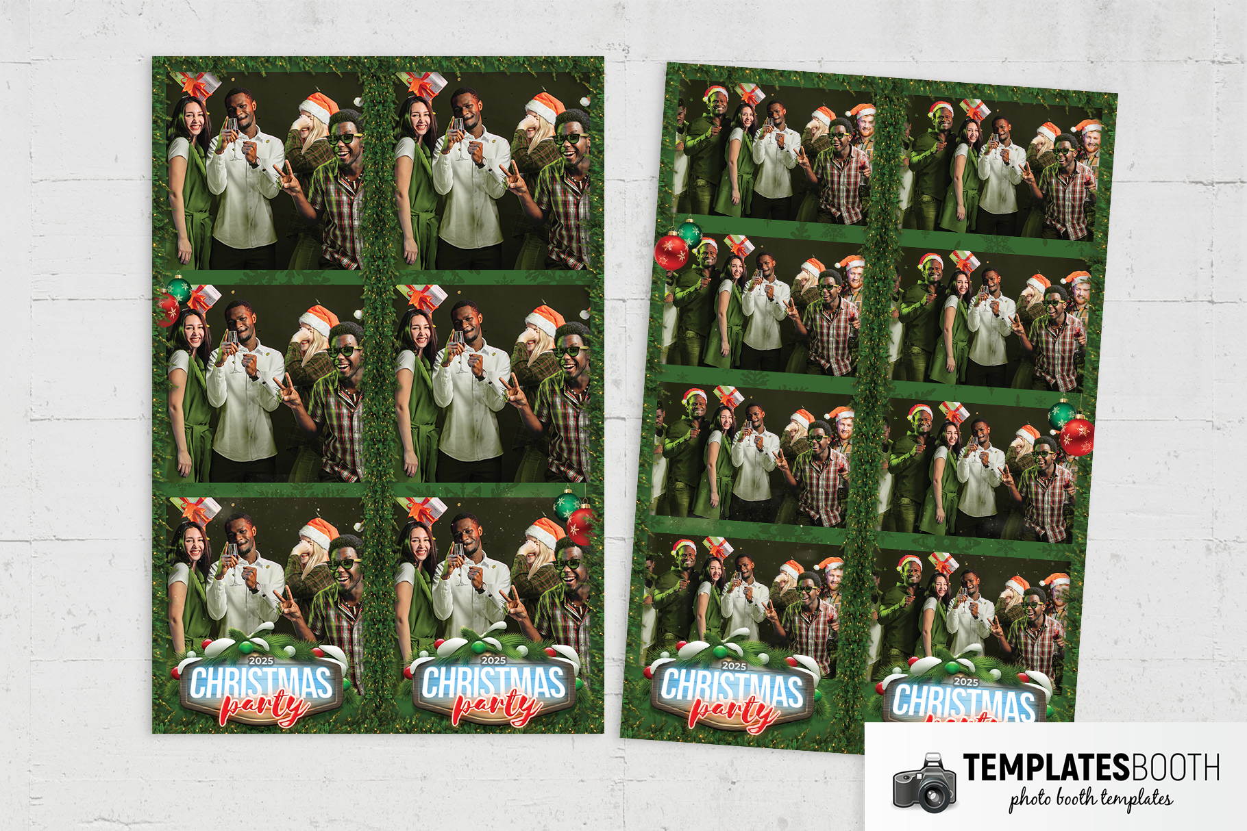 Green Christmas Photo Booth Template
