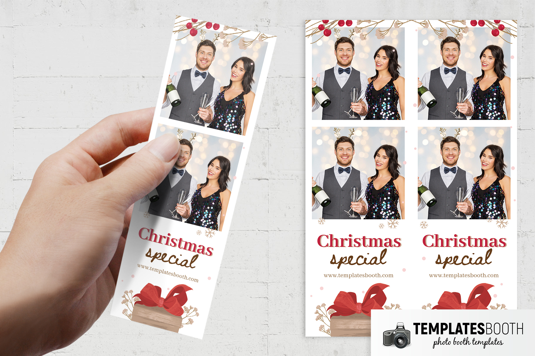 Rustic Christmas Photo Booth Template
