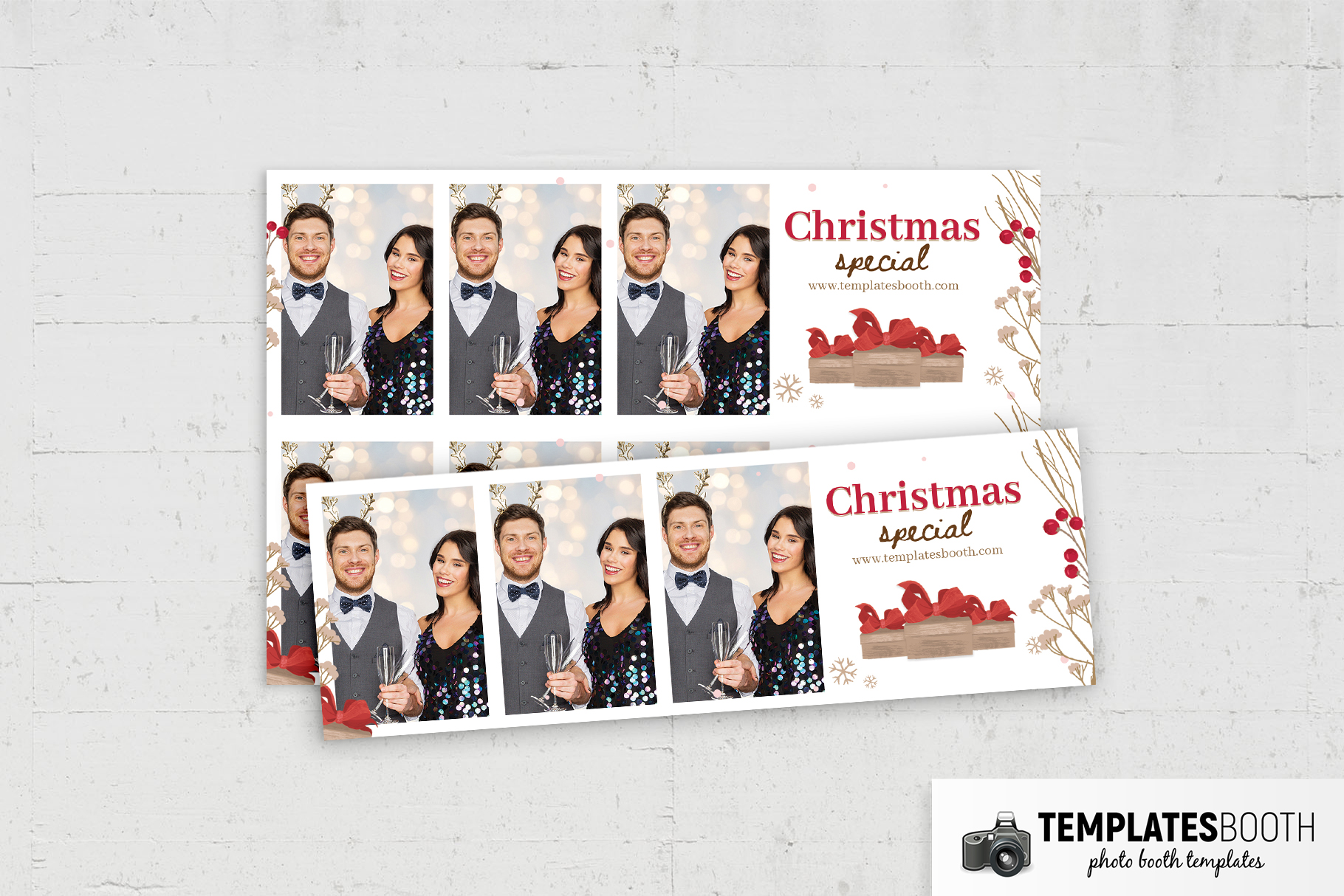 Rustic Christmas Photo Booth Template