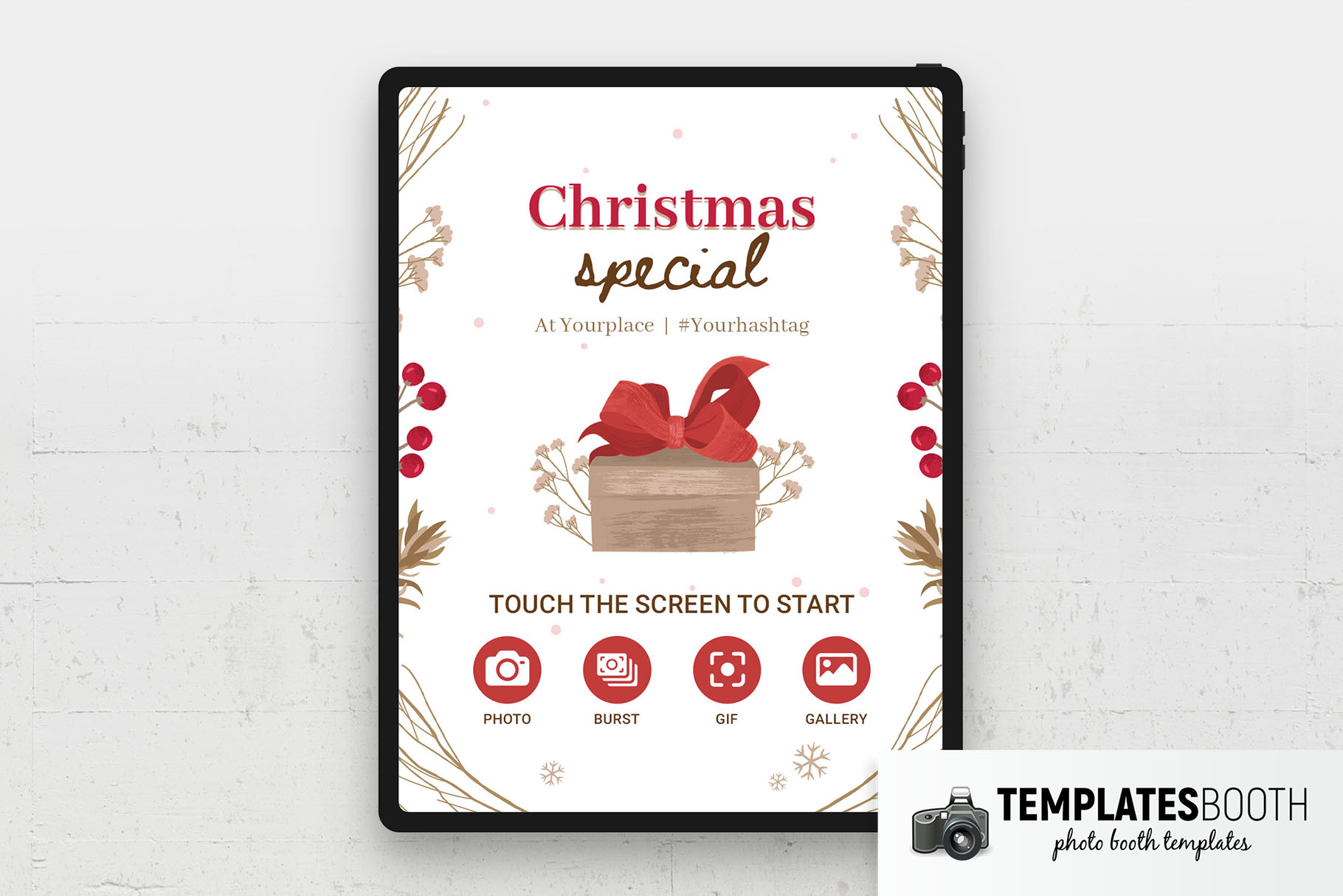 Rustic Christmas Photo Booth Welcome Screen