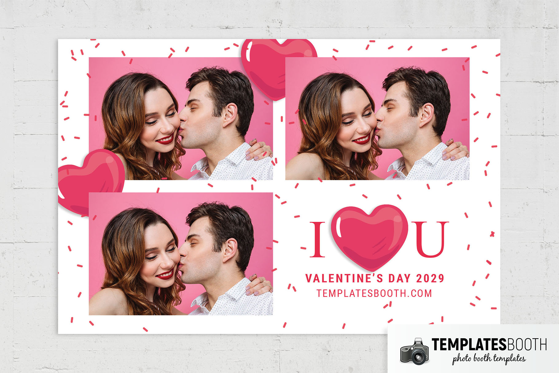 I Love You Valentine's Photo Booth Template