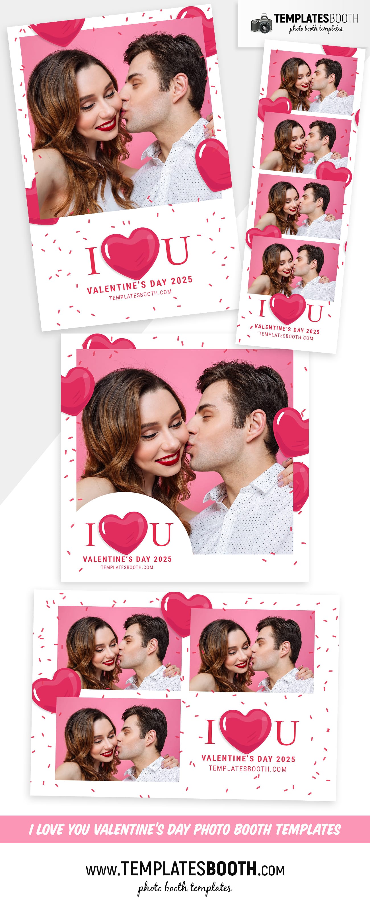I Love You Valentine's Day Photo Booth Template (full preview)