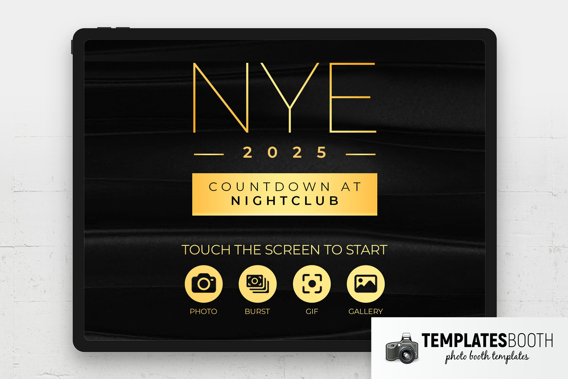 NYE Party Photo Booth Welcome Screen