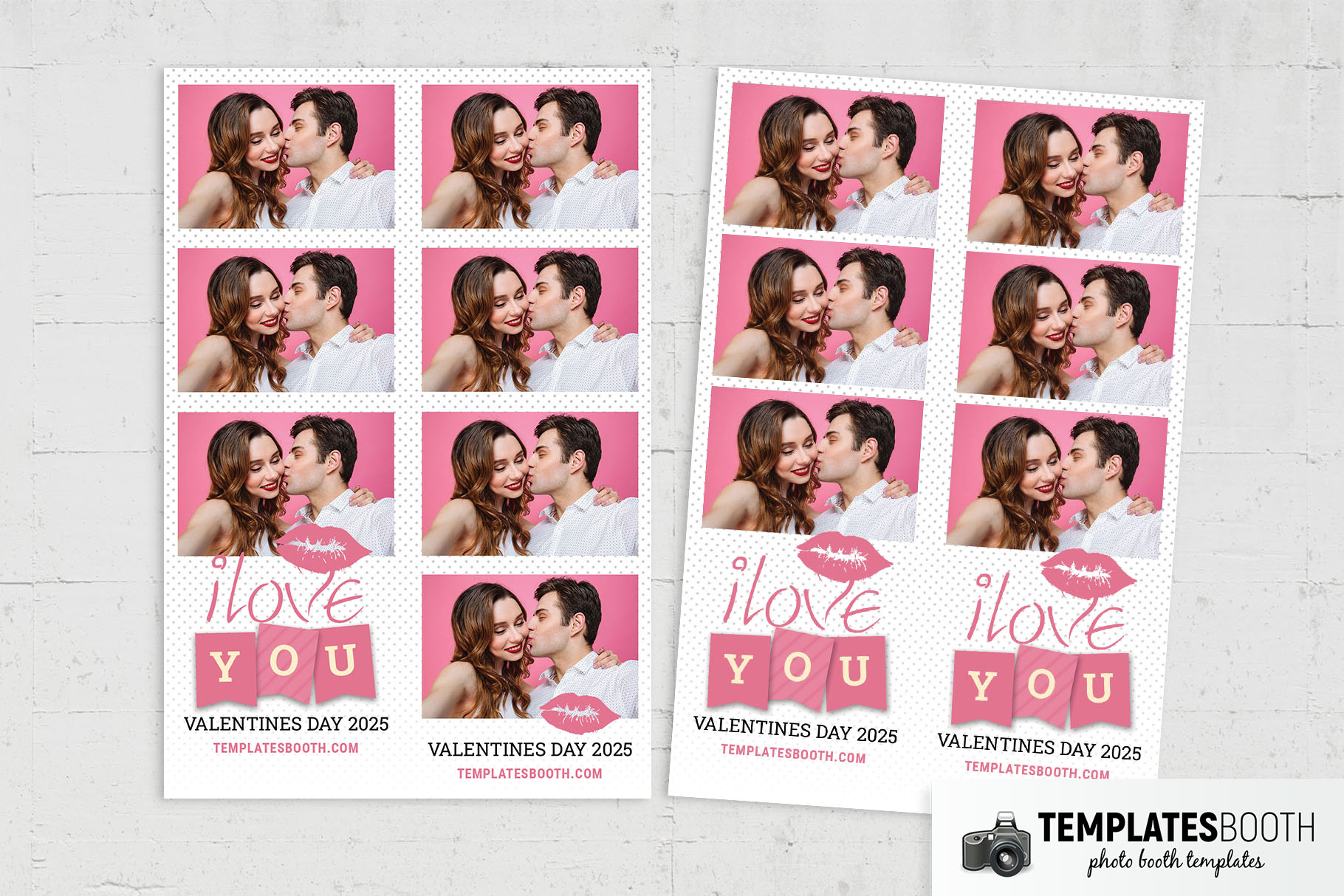 Valentines Kiss Photo Booth Template