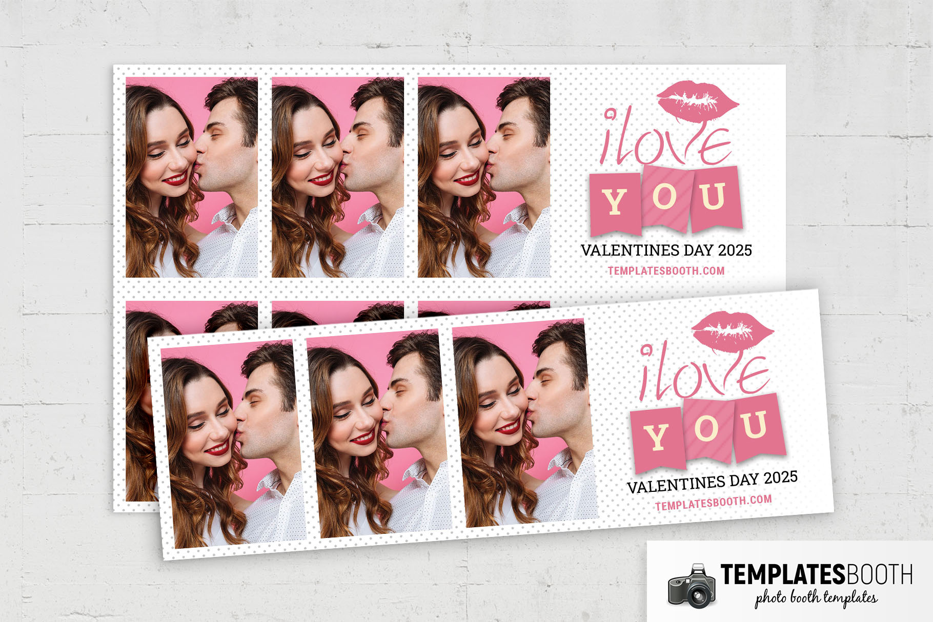 Valentines Kiss Photo Booth Template