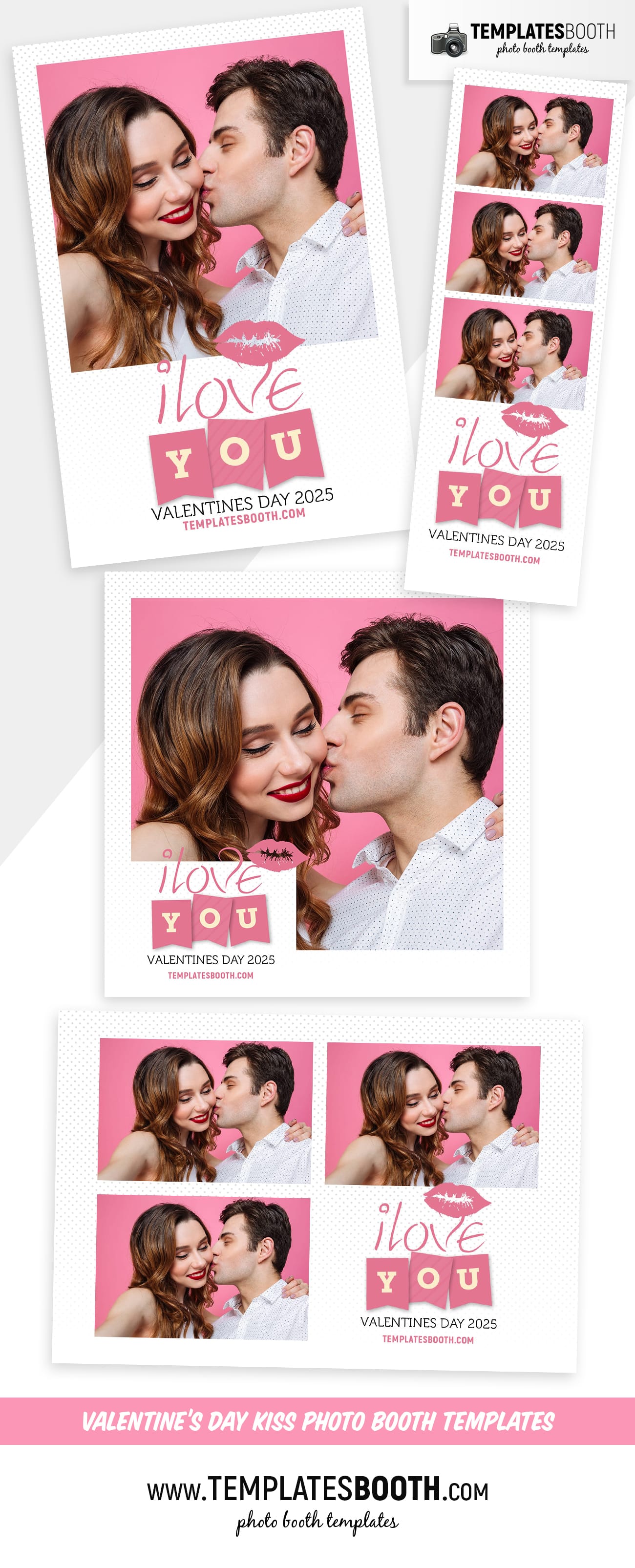 Valentines Kiss Photo Booth Template (full preview)