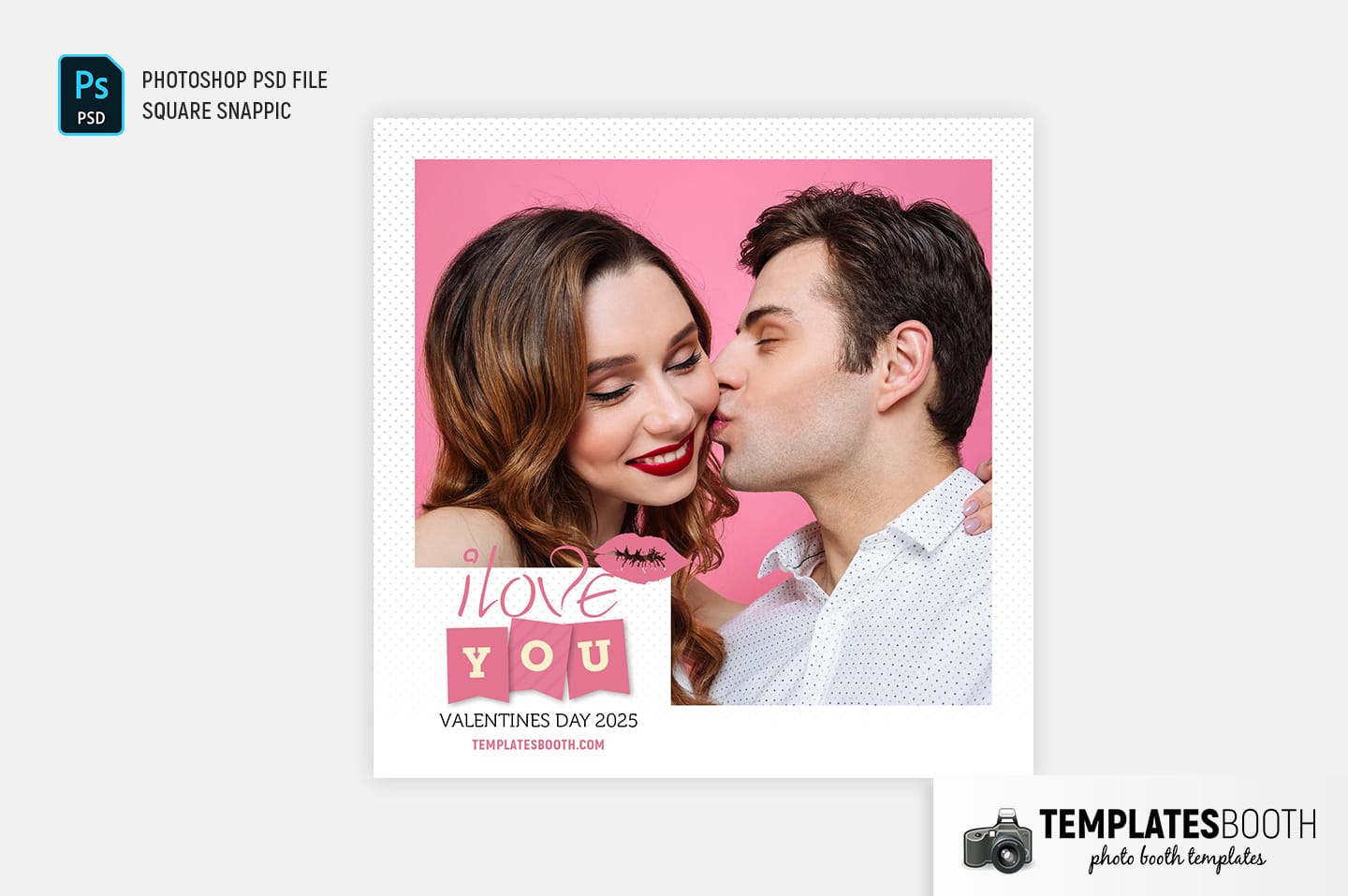 Valentines Kiss Photo Booth Template (snappic)