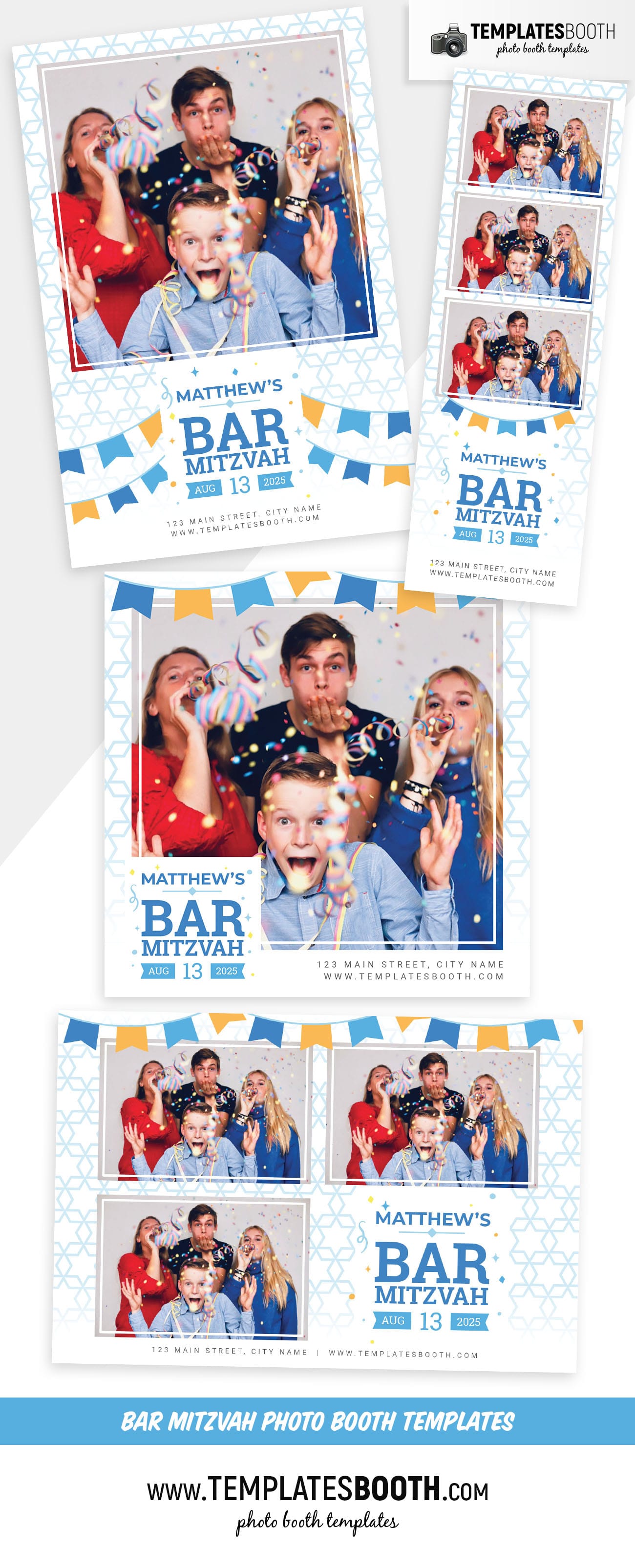 Bar Mitzvah Photo Booth Template (Full Preview)