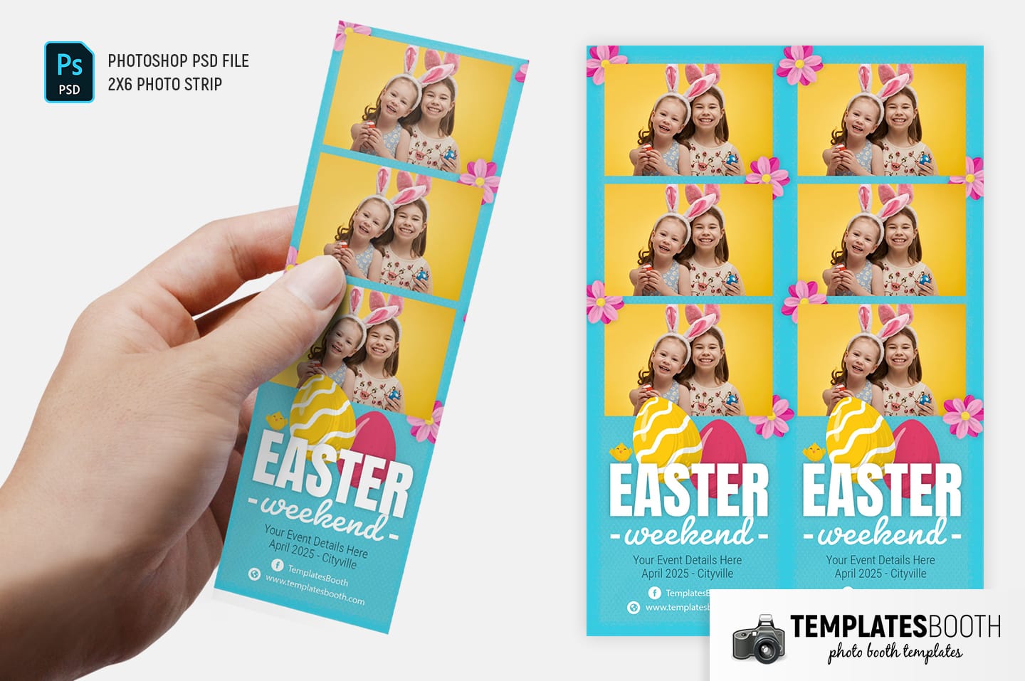 Easter Photo Booth Template (2x6 photo strip)