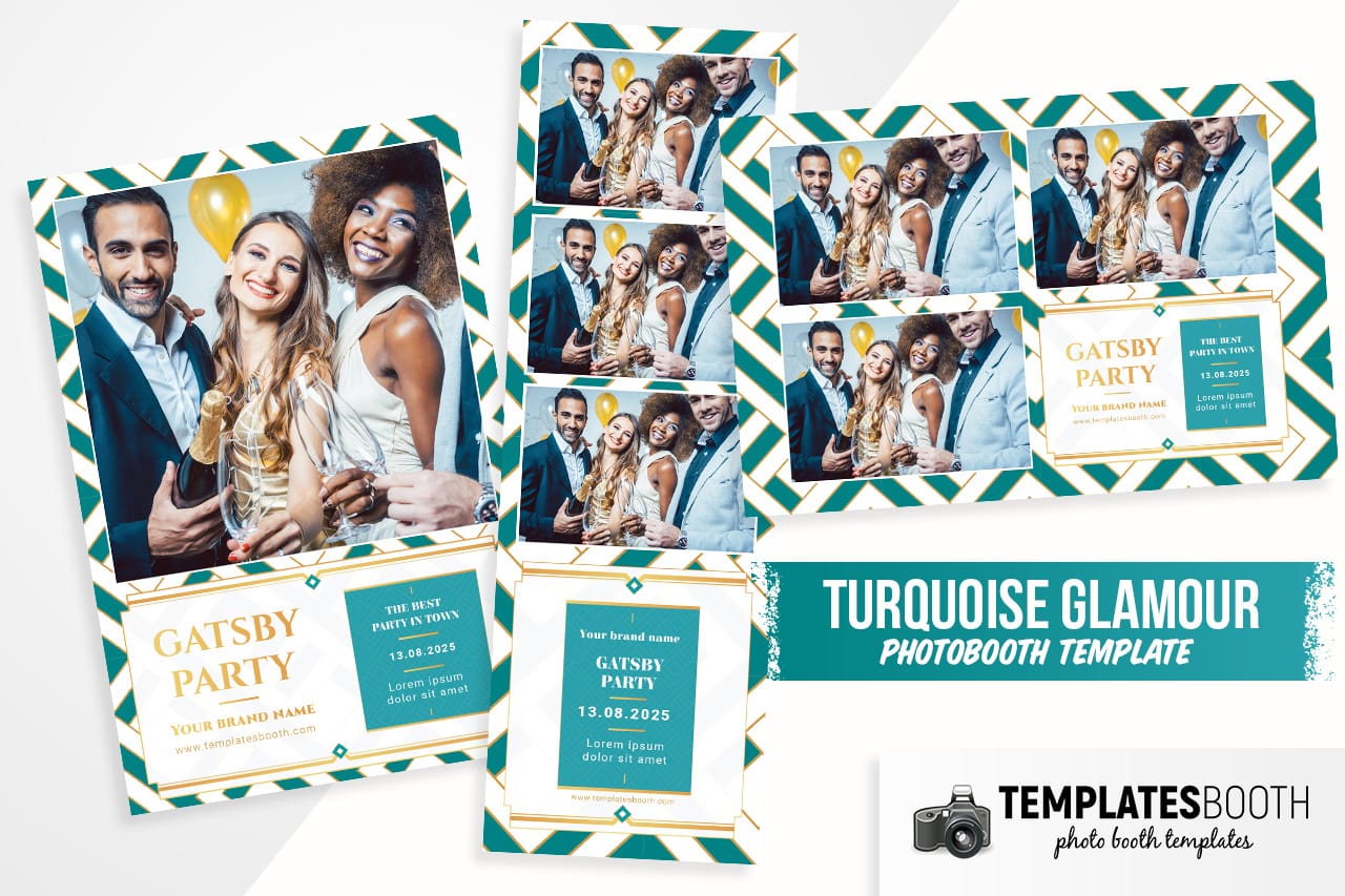 Turquoise Glamour Photo Booth Template