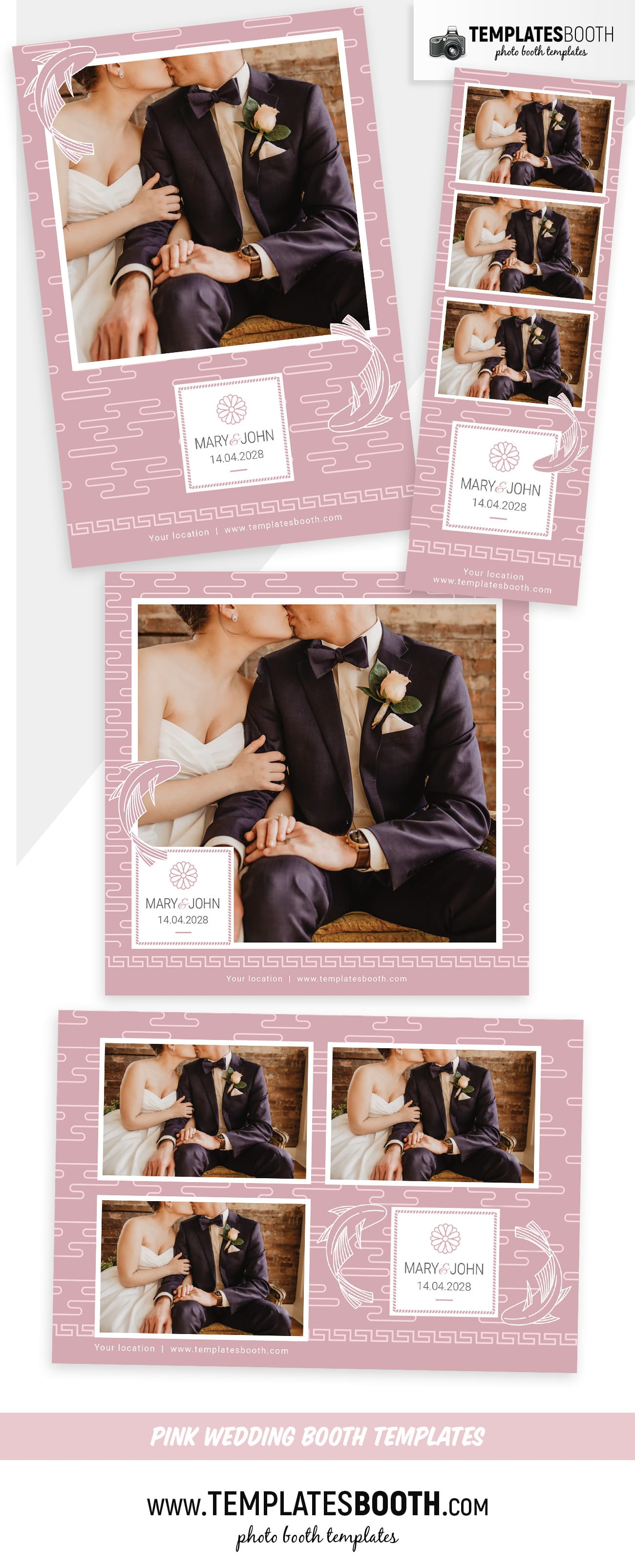 Pink Wedding Photo Booth Template