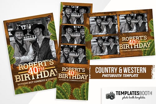 Country & Western Photo Booth Template