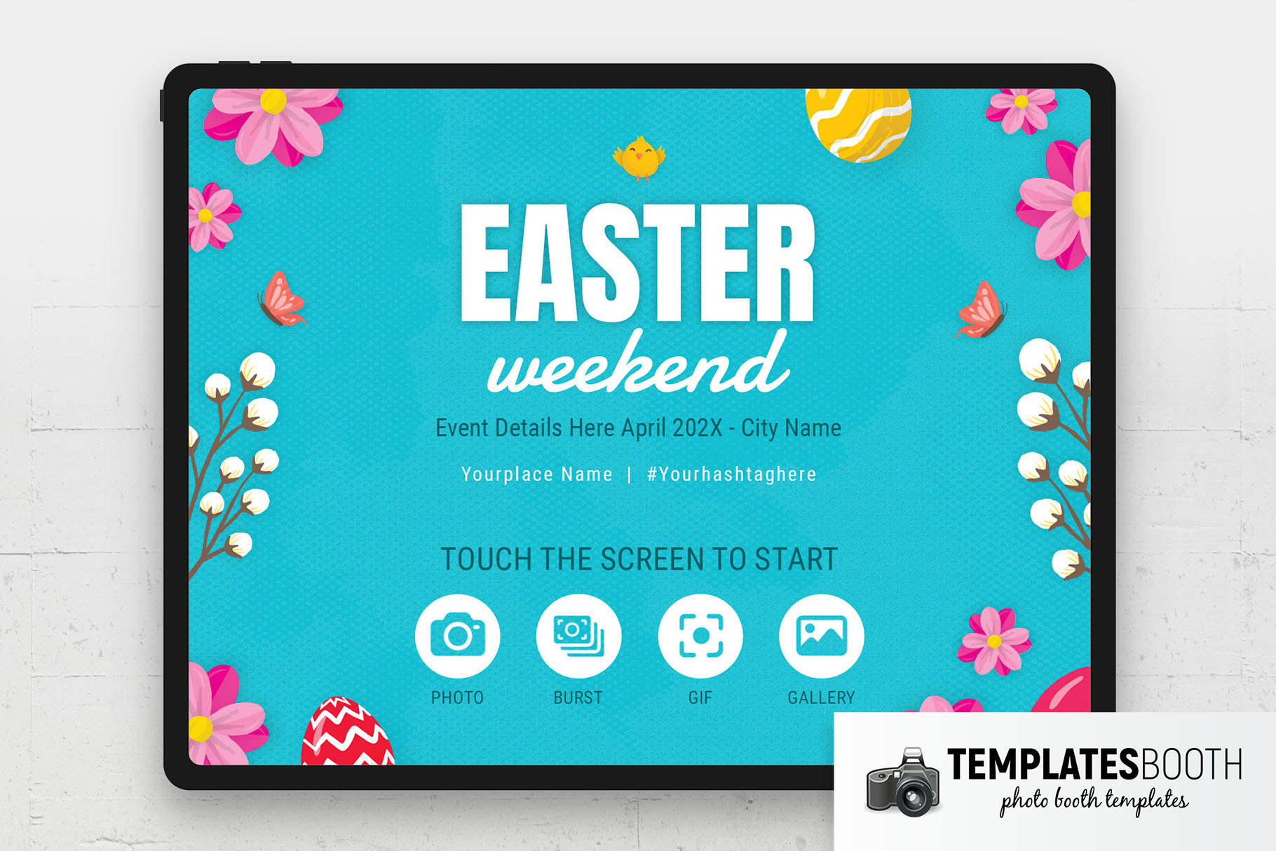 Easter Photo Booth Welcome Screen