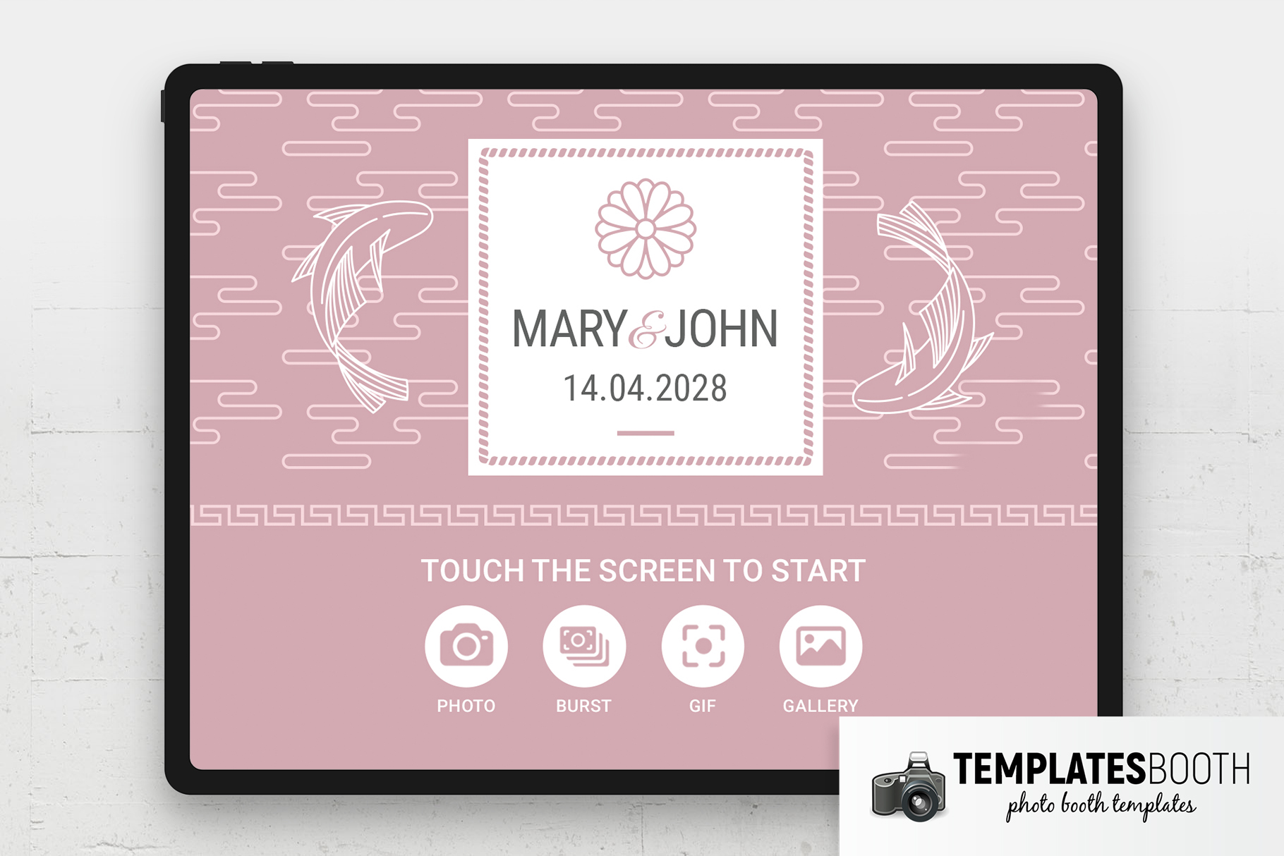 Pink Wedding Photo Booth Welcome Screen