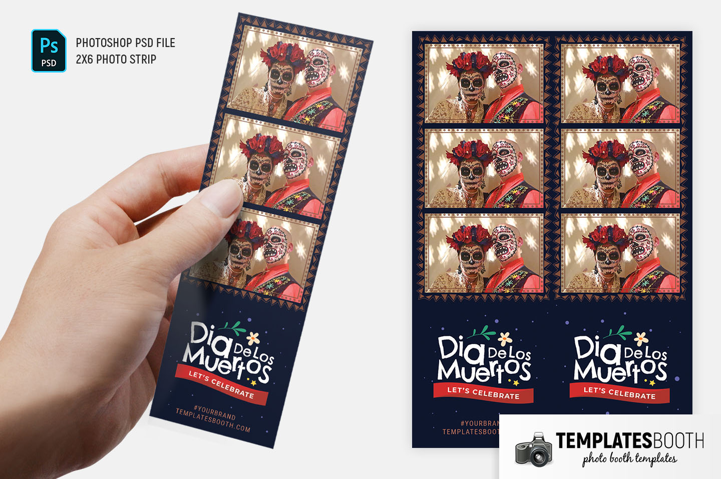 Day of The Dead Photo Booth Template (2x6 photo strip)