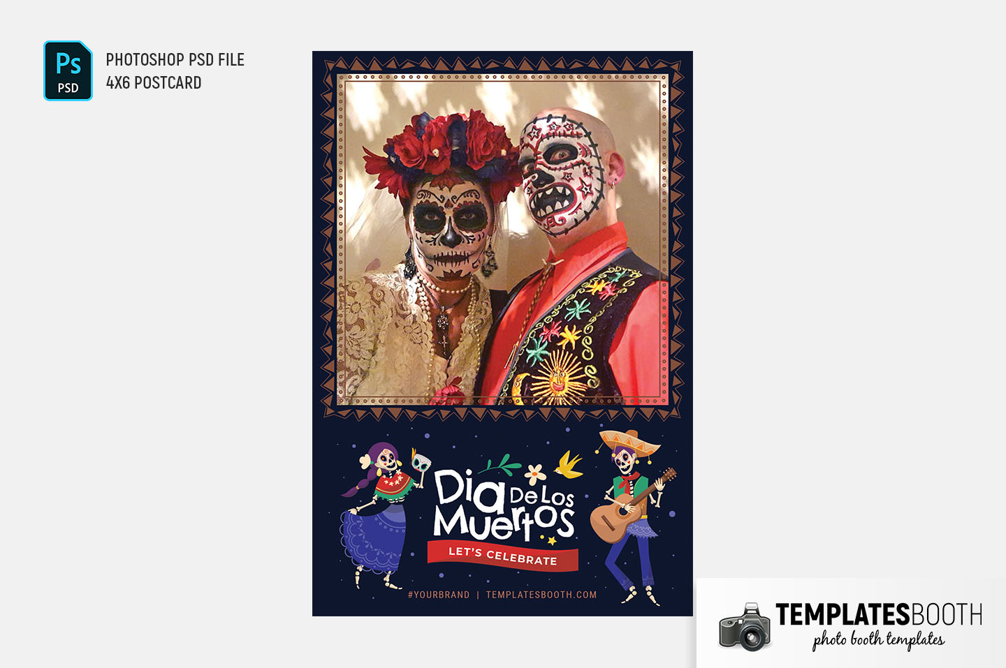 Day of The Dead Photo Booth Template (4x6 postcard)