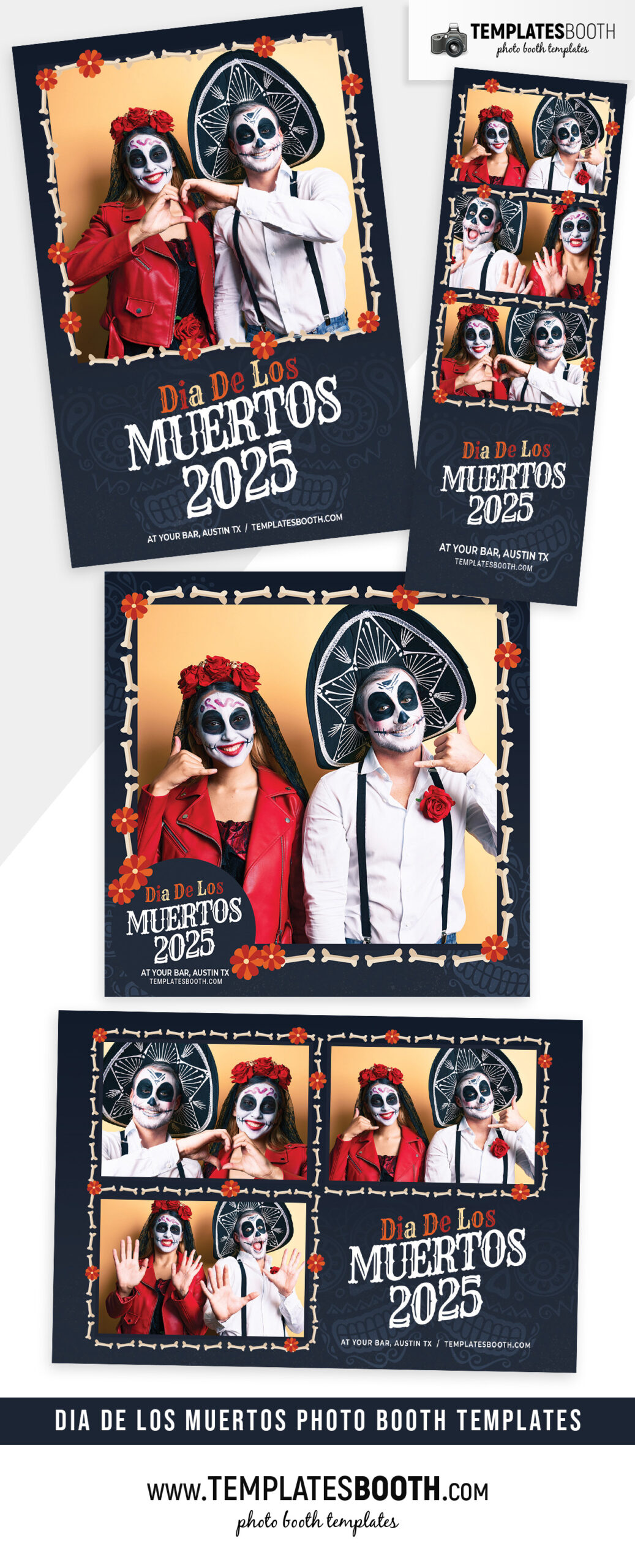 Modèle de Cabine Photo Dia De Los Muertos