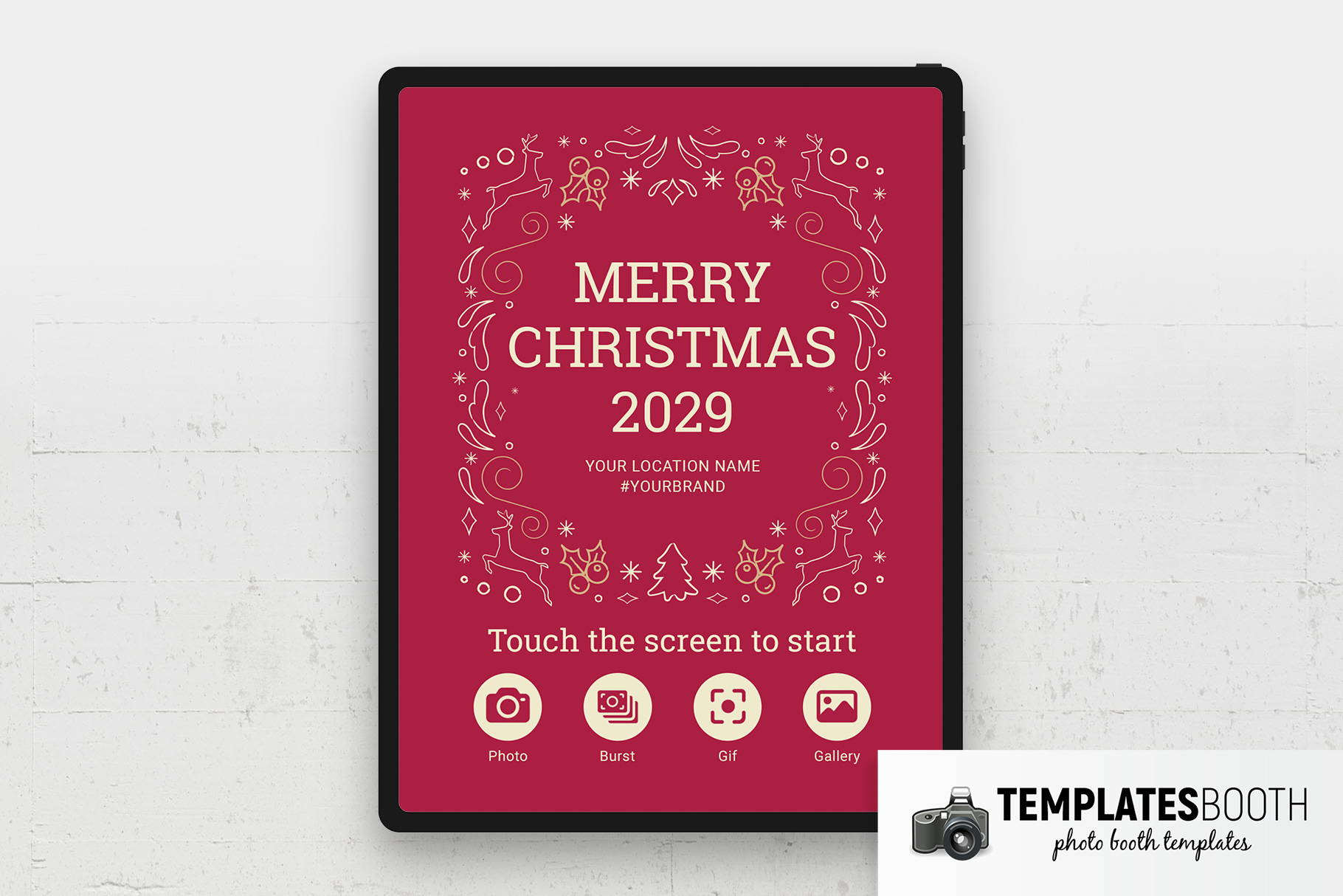 Ornate Christmas Photo Booth Welcome Screen