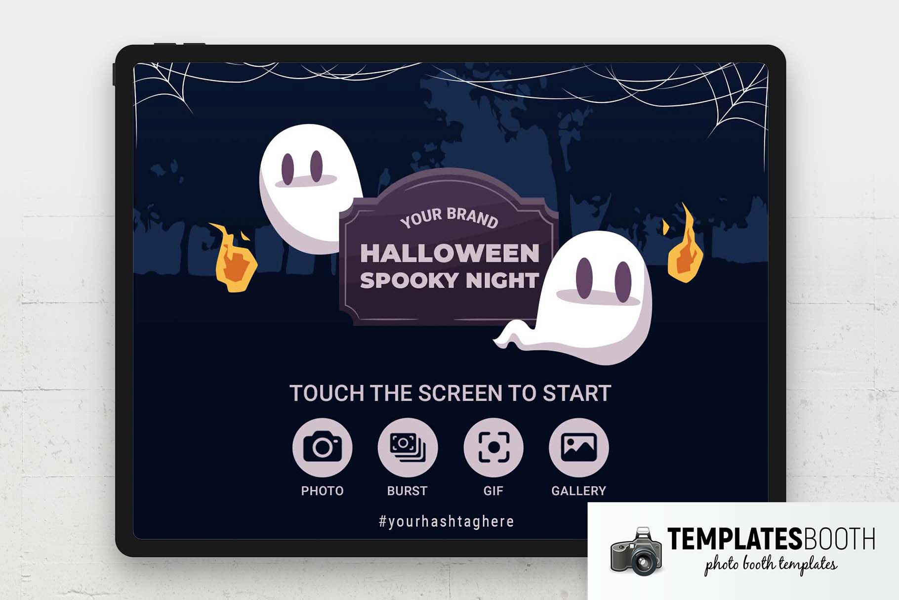 Écran de bienvenue pour le photomaton Halloween Spooky Night